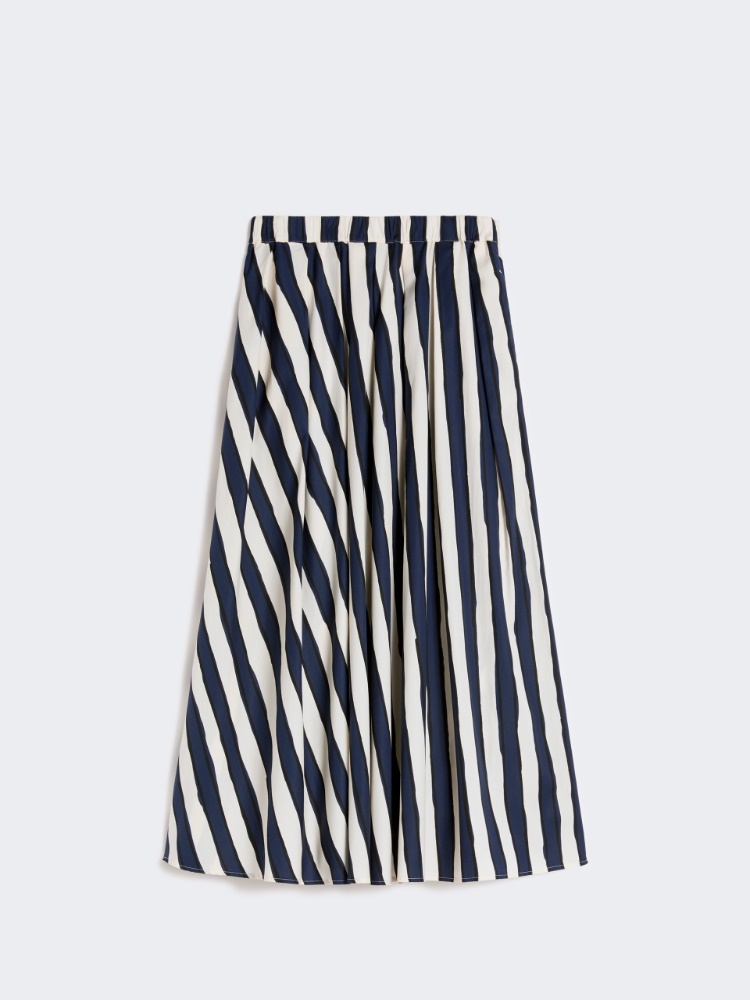 Printed poplin pleated skirt - NAVY - Weekend - 5