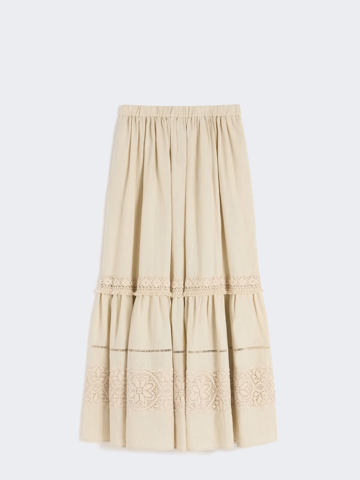 - Long linen fabric skirt - SAND - Weekend - 5