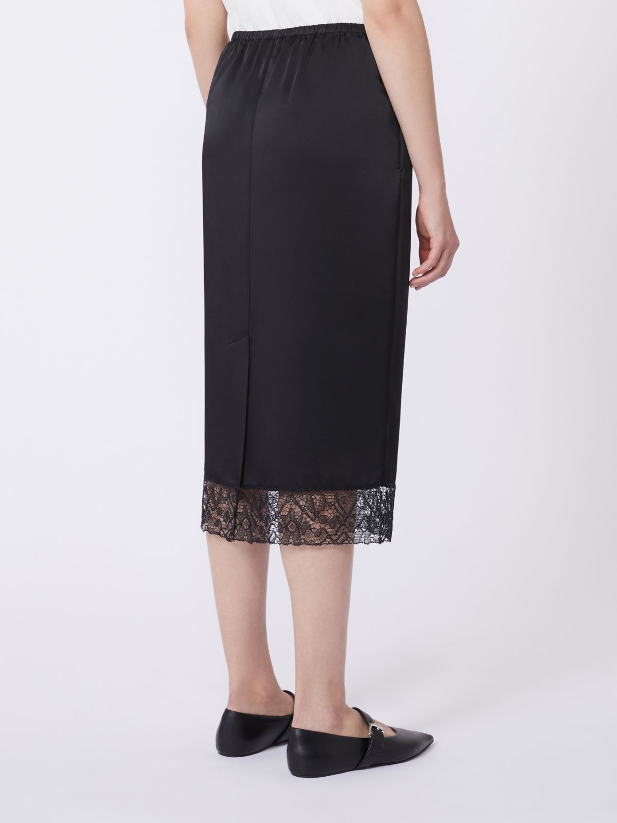 Washed satin skirt - BLACK - Weekend - 3