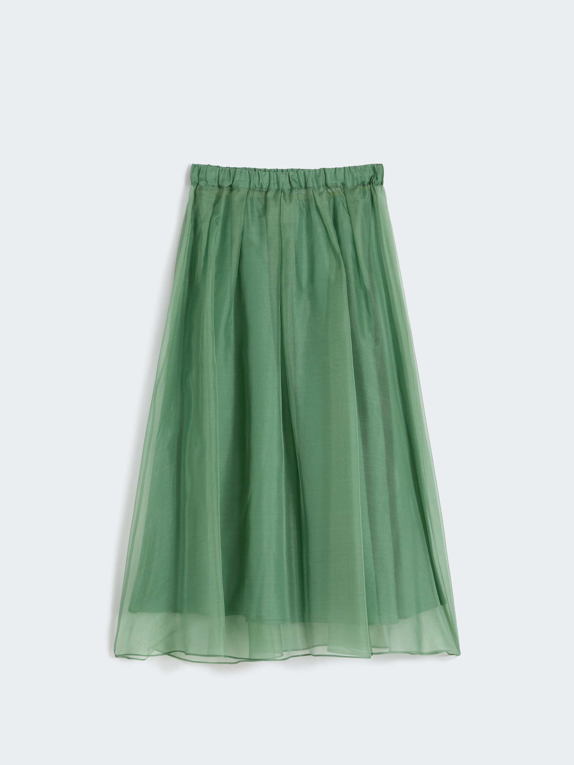 Pleated silk organza skirt - GREEN - Weekend Max Mara - 5