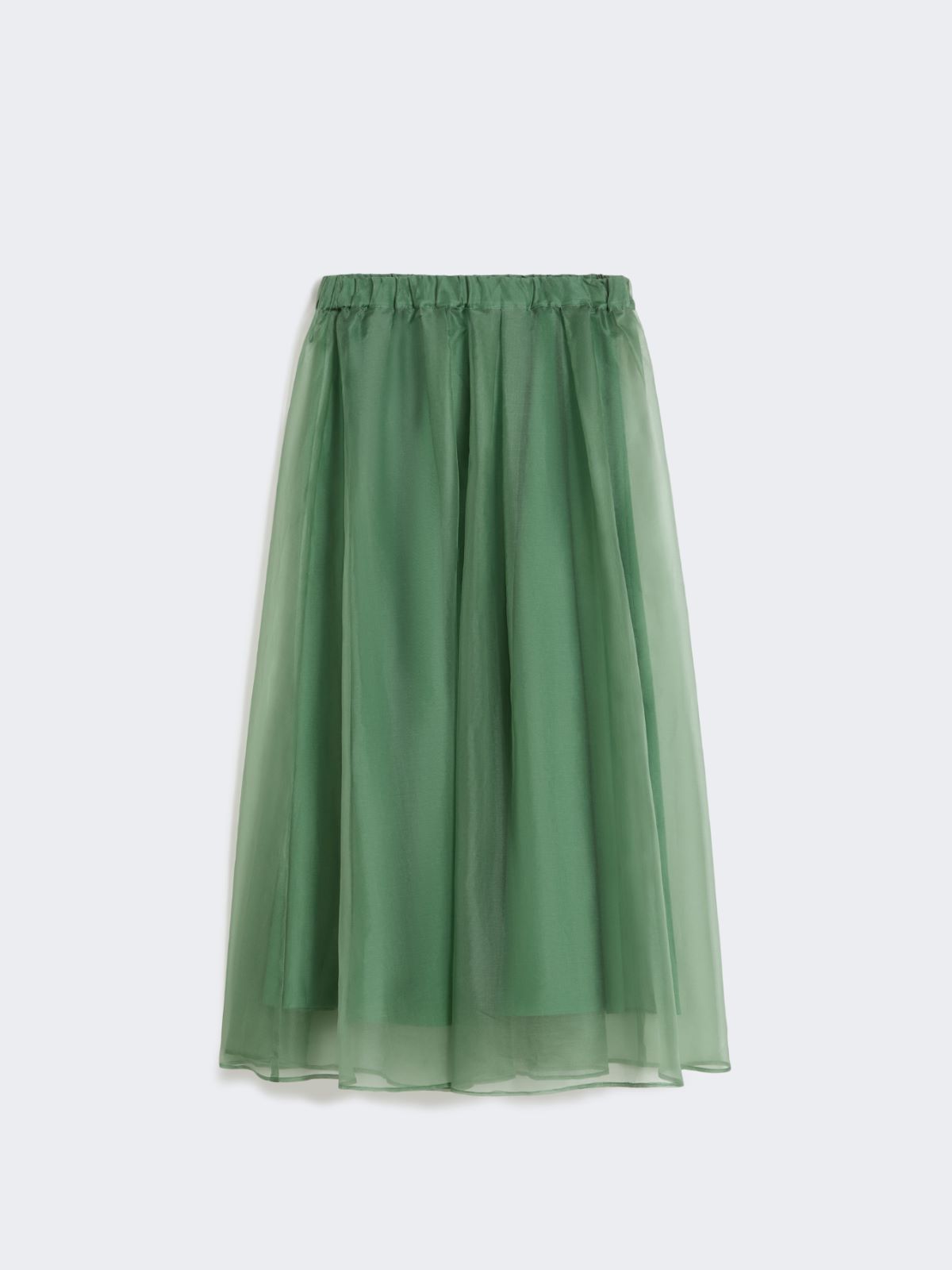 Pleated silk organza skirt - GREEN - Weekend - 4