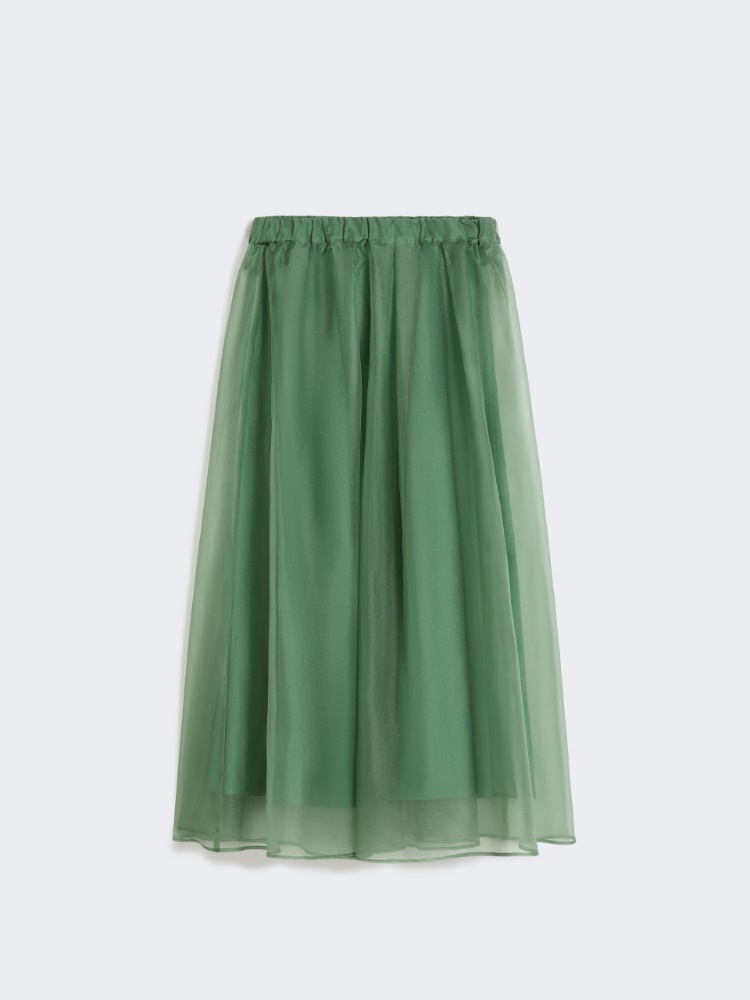 Pleated silk organza skirt - GREEN - Weekend - 5