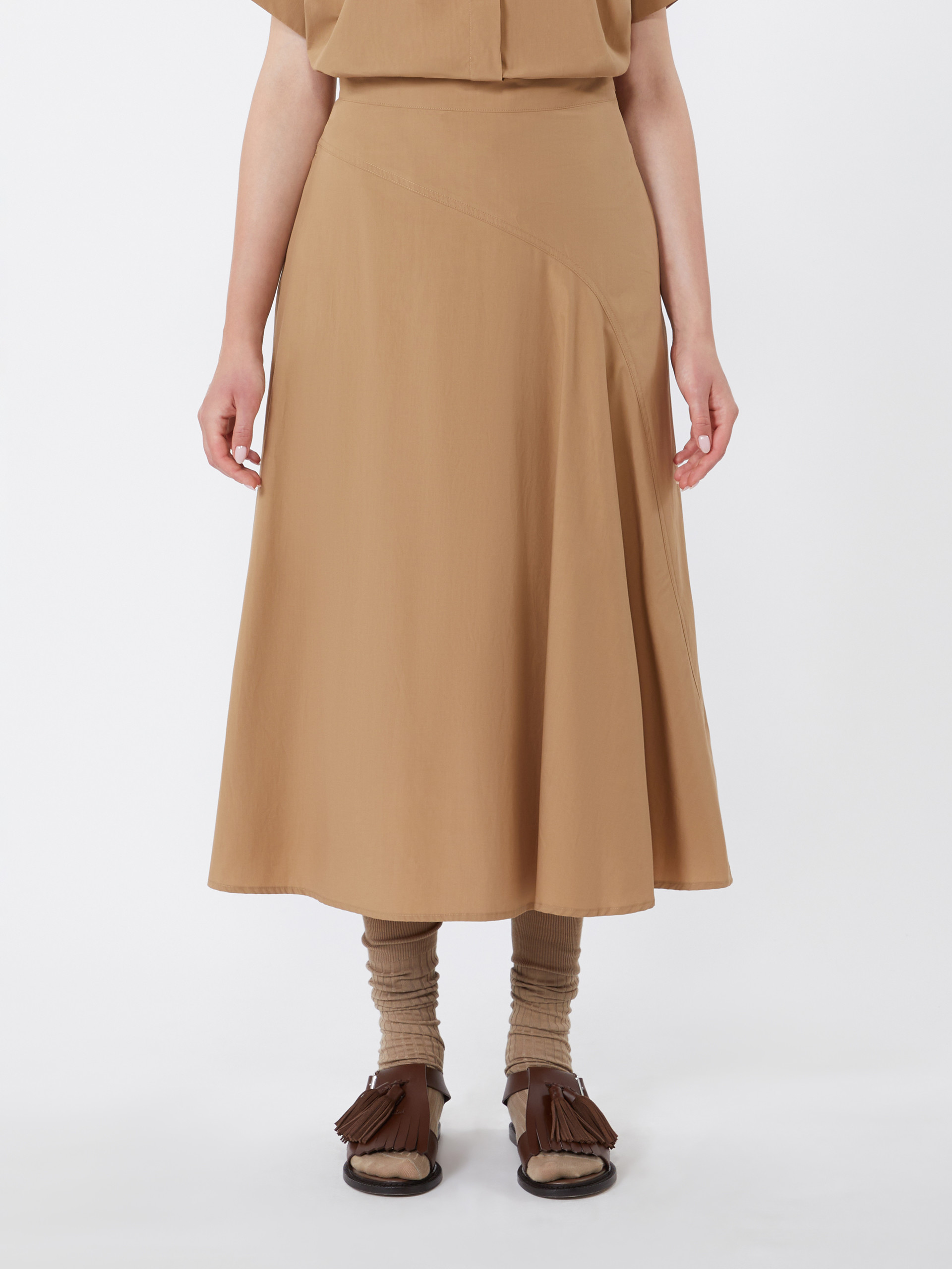 Cotton-poplin skirt - TOBACCO - Weekend Max Mara - 2