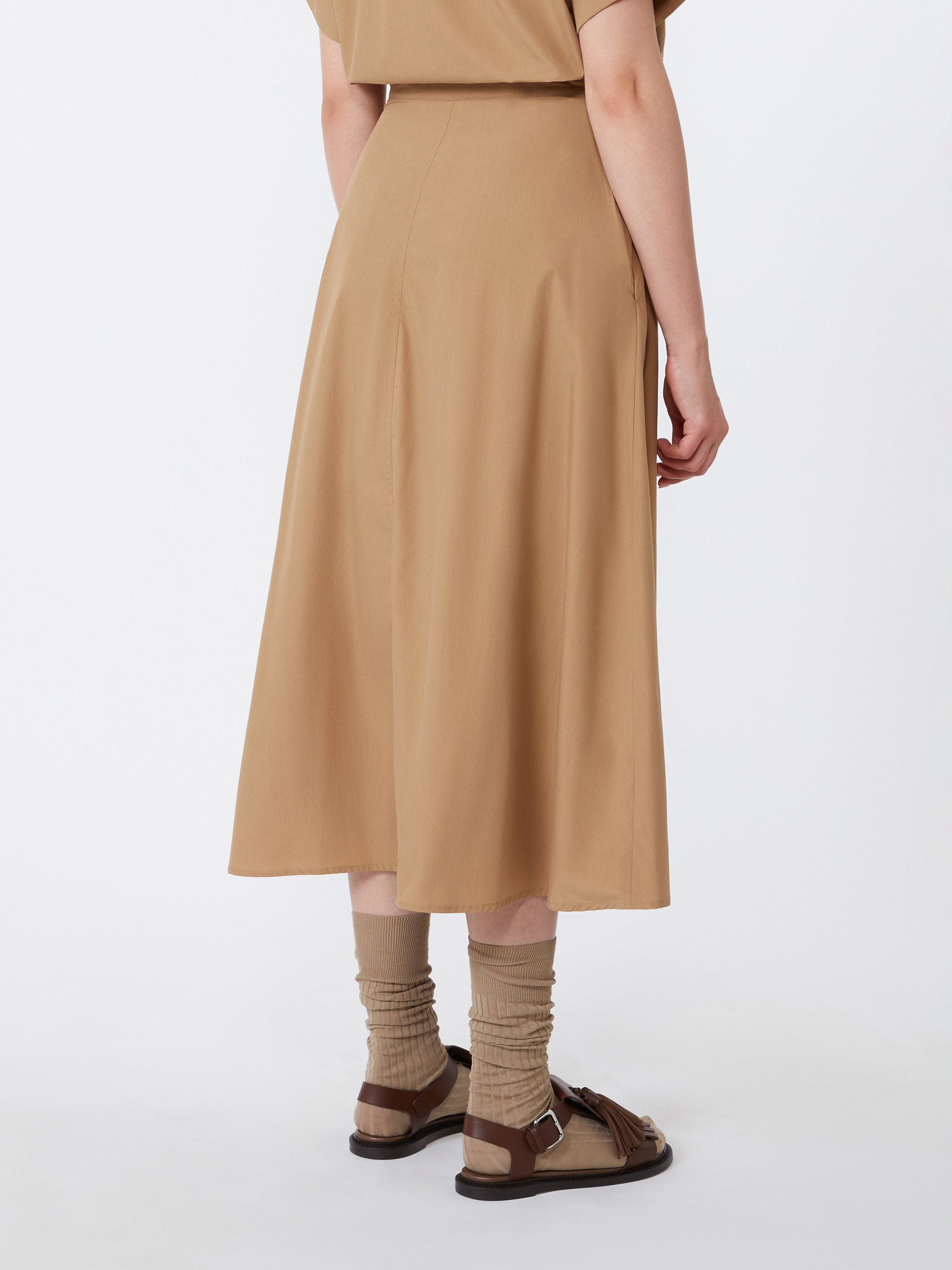 Cotton-poplin skirt - TOBACCO - Weekend Max Mara - 3