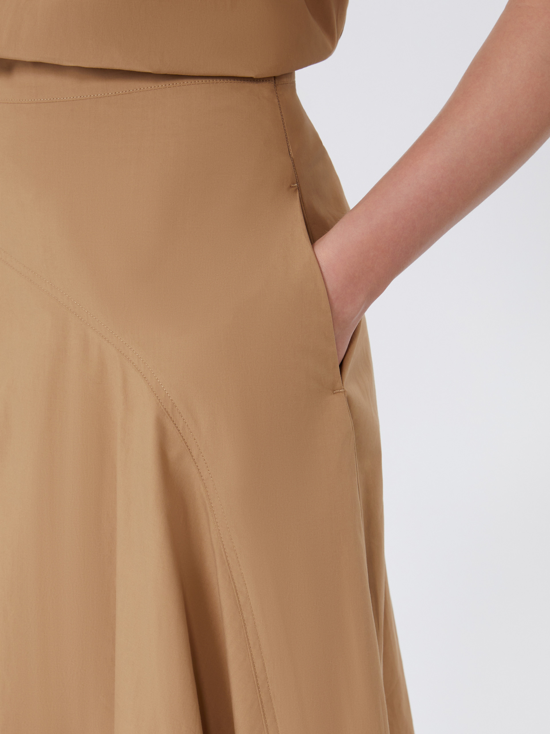 Cotton-poplin skirt - TOBACCO - Weekend Max Mara - 4