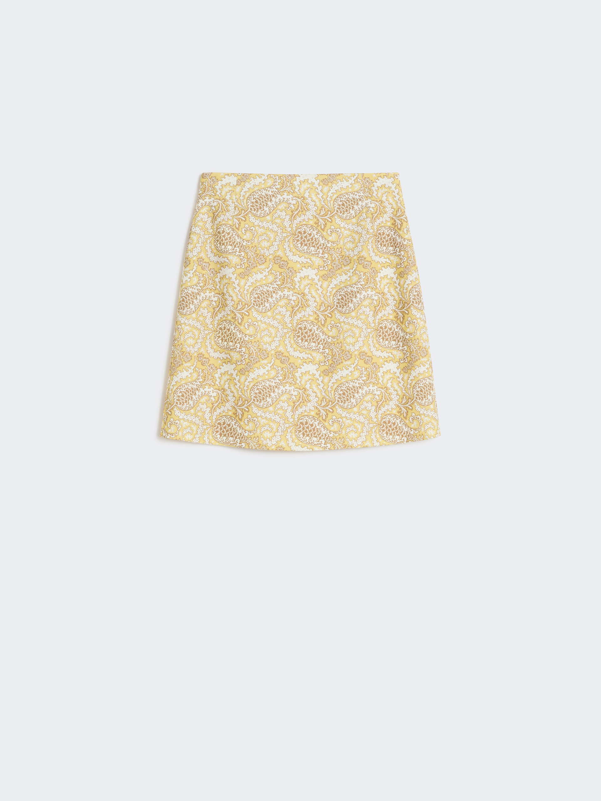 Printed stretch cotton short skirt - LIGHT YELLOW - Weekend Max Mara - 4