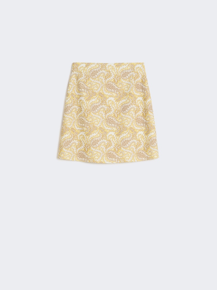 Printed stretch cotton short skirt - LIGHT YELLOW - Weekend - 5