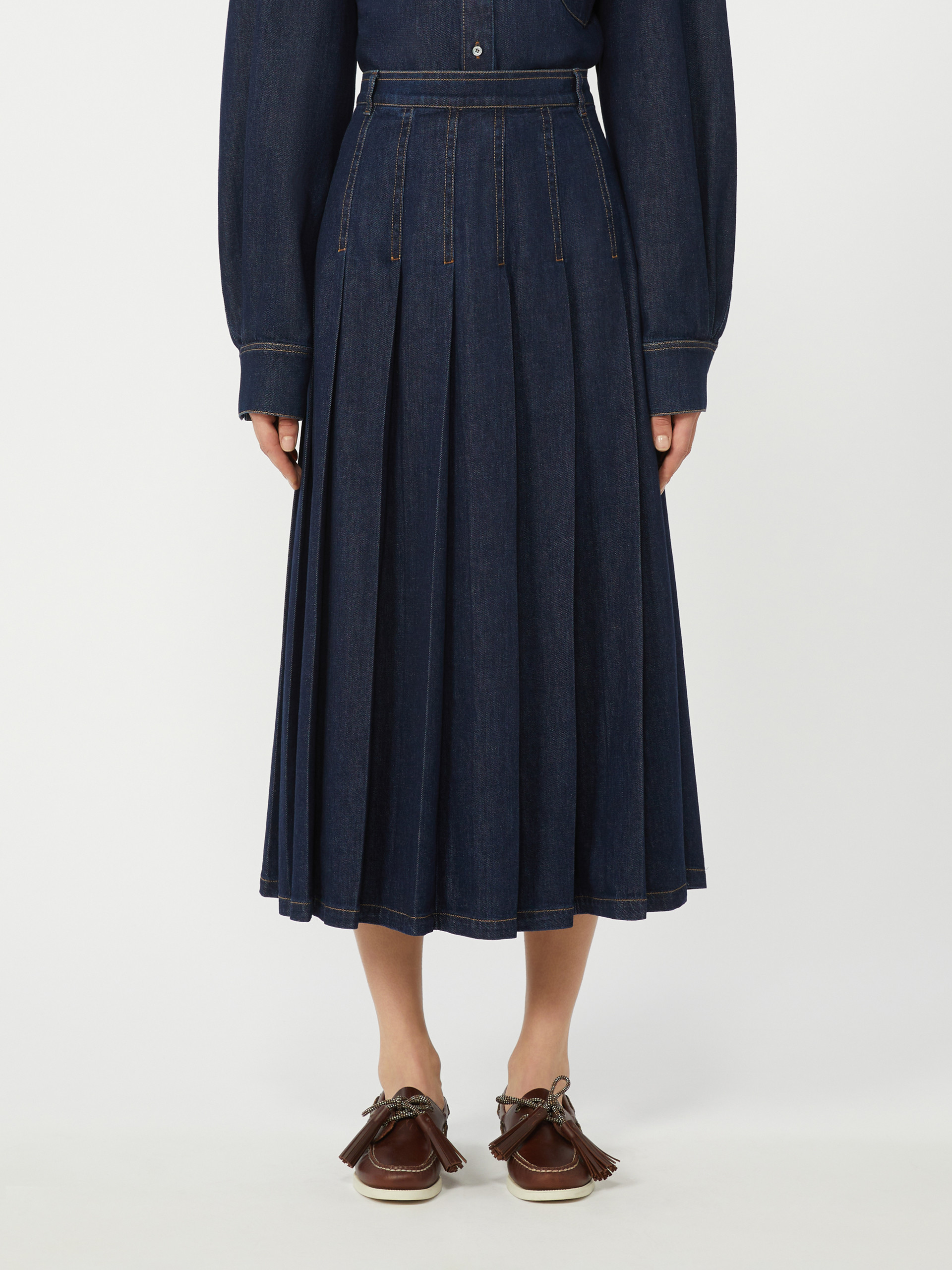 Pleated denim skirt - NAVY - Weekend Max Mara - 2