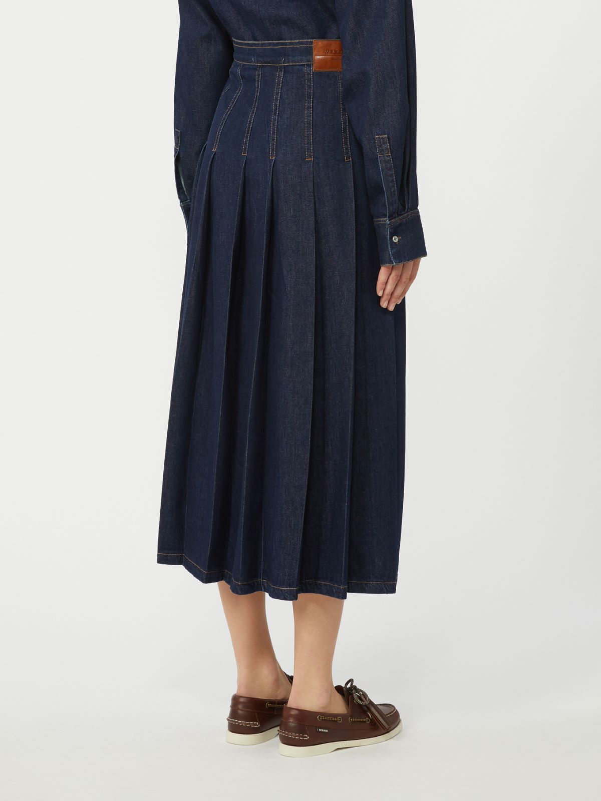 Pleated denim skirt - NAVY - Weekend - 3