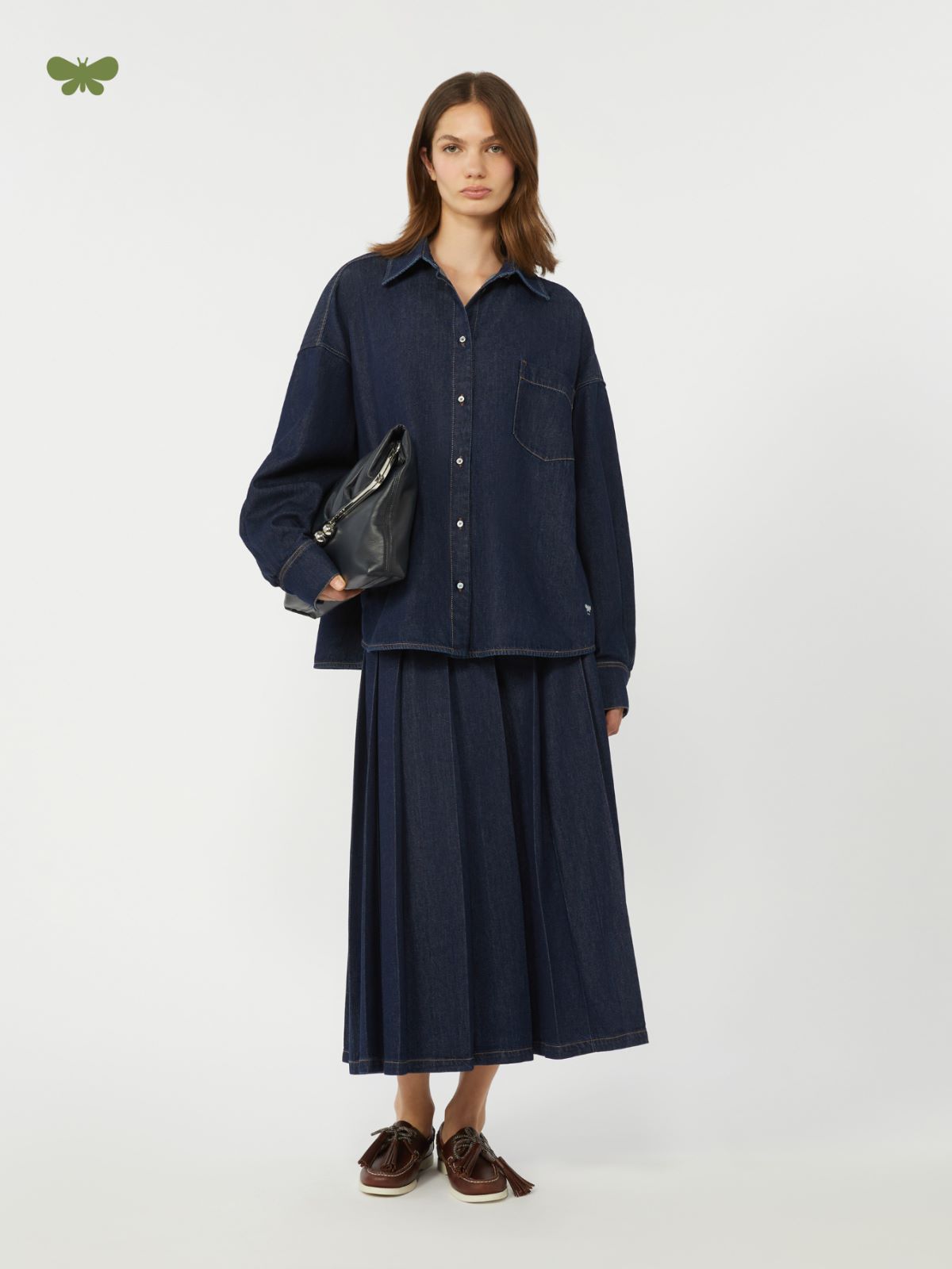 Pleated denim skirt - NAVY - Weekend