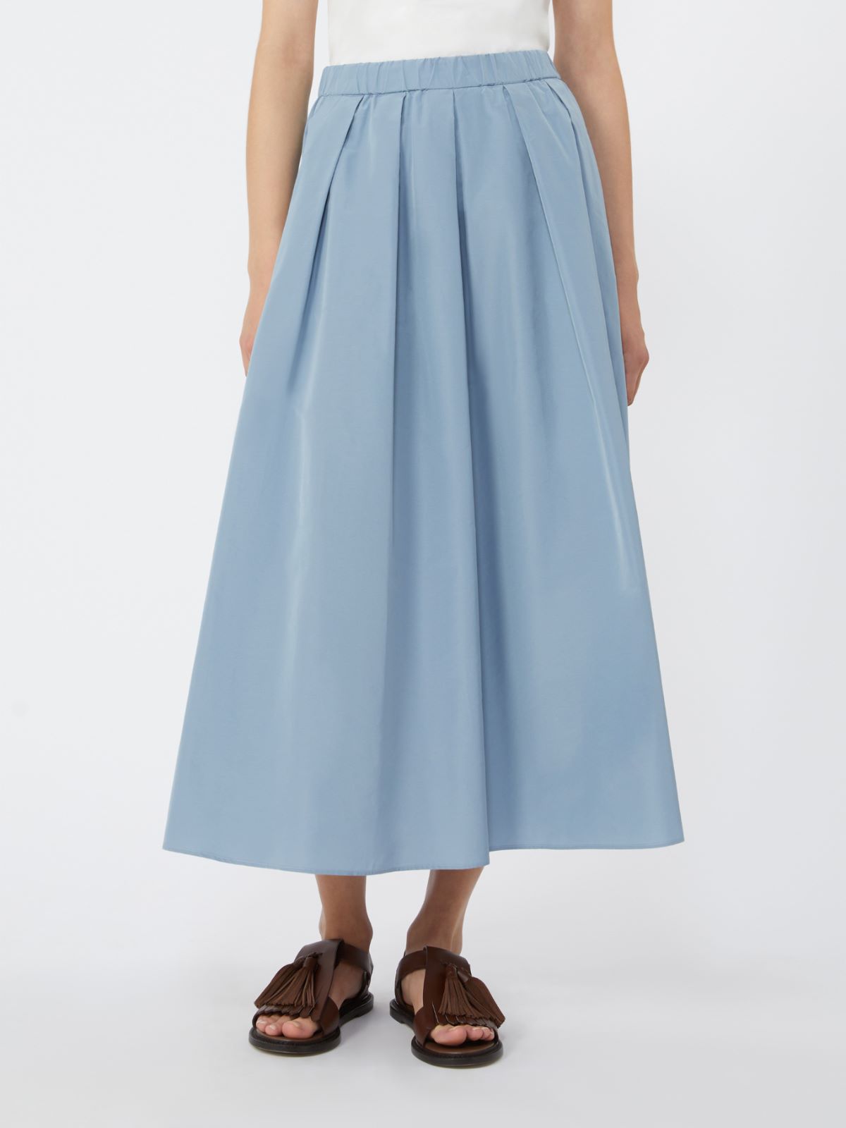Pleated taffeta long skirt - LIGHT BLUE - Weekend - 2