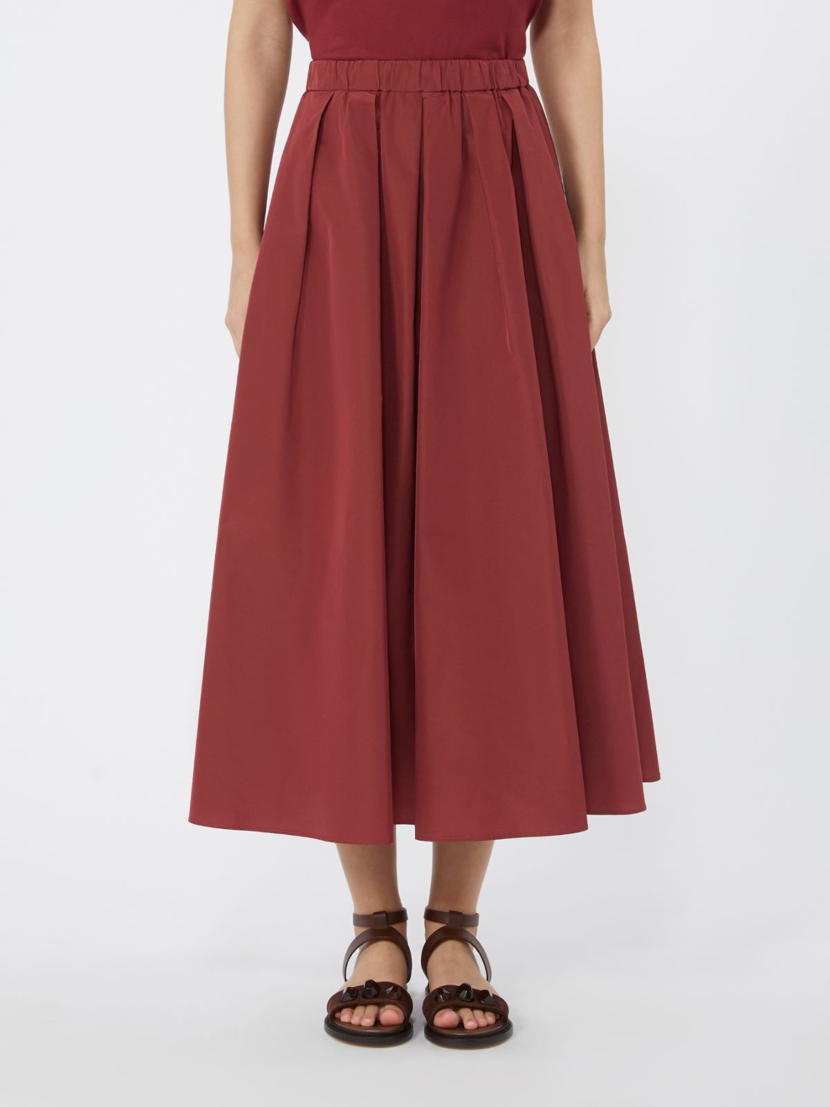 Pleated taffeta long skirt - CHERRY - Weekend - 2