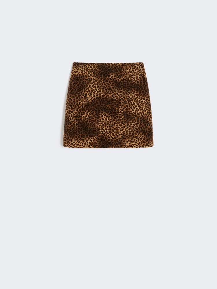 Printed velvet mini skirt - CAMEL - Weekend - 5