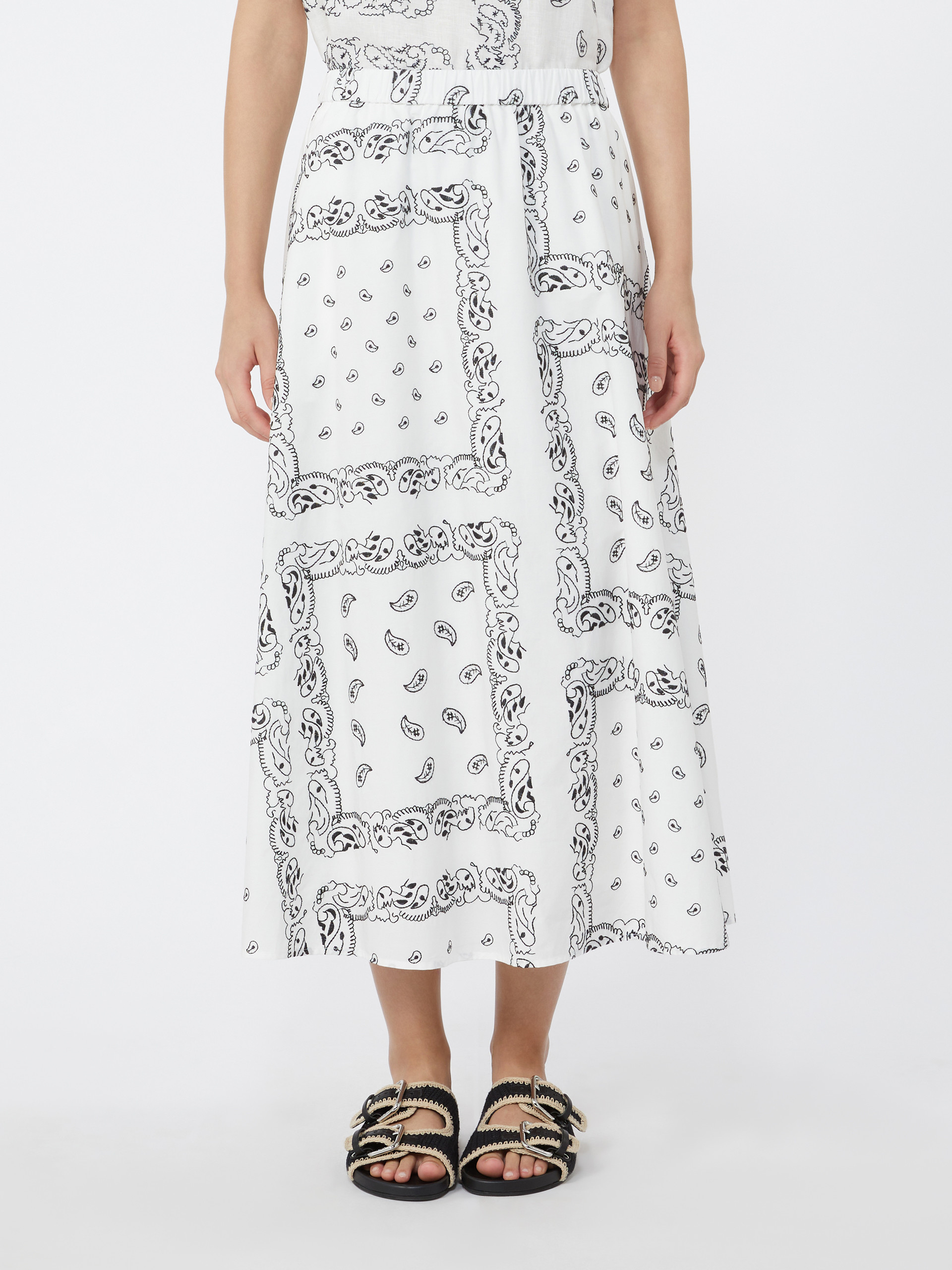 Cotton-poplin midi skirt - WHITE - Weekend Max Mara - 2