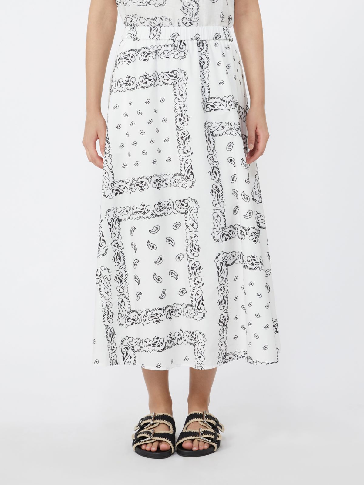 Cotton-poplin midi skirt - WHITE - Weekend - 2