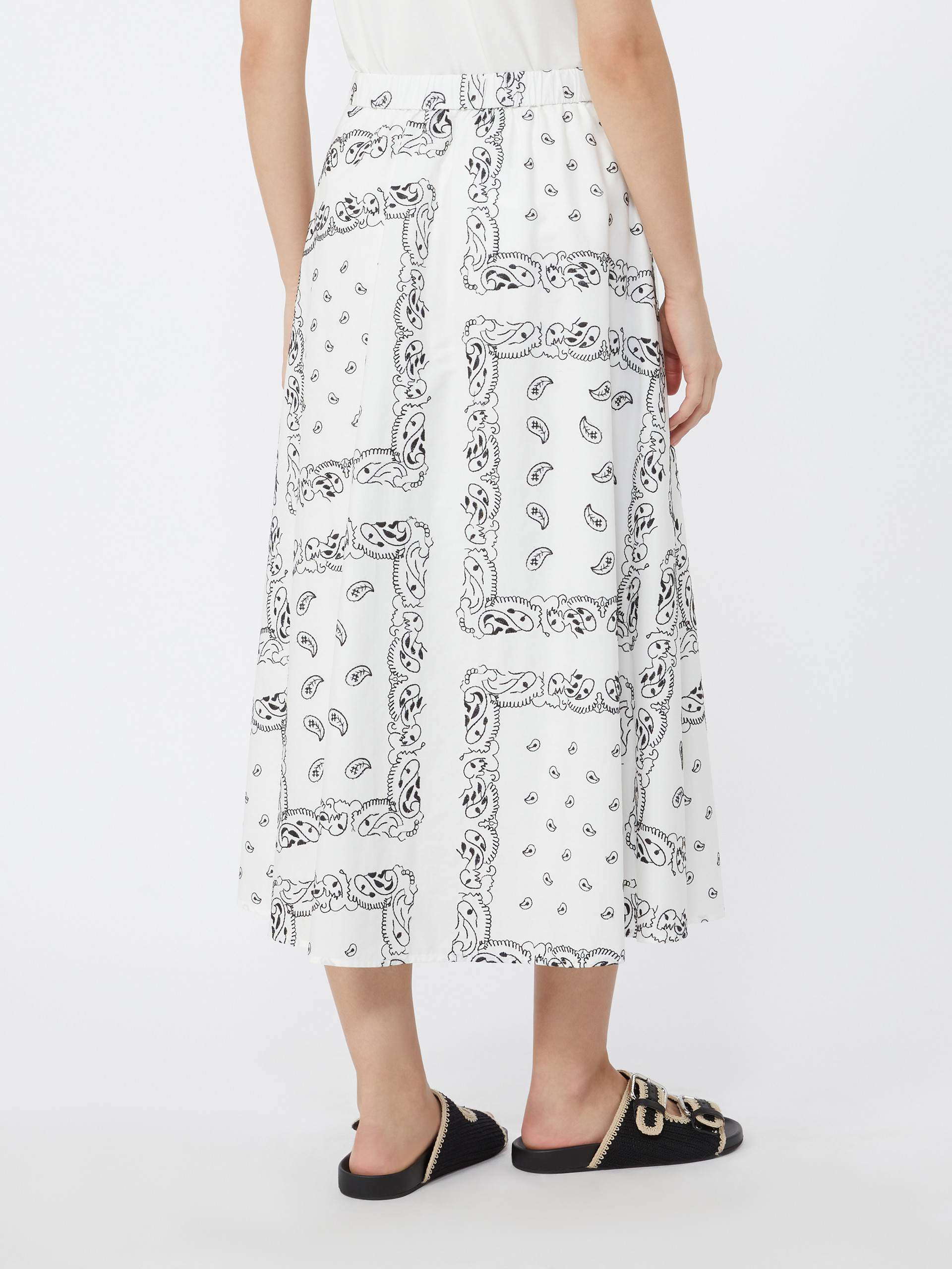 Cotton-poplin midi skirt - WHITE - Weekend Max Mara - 3