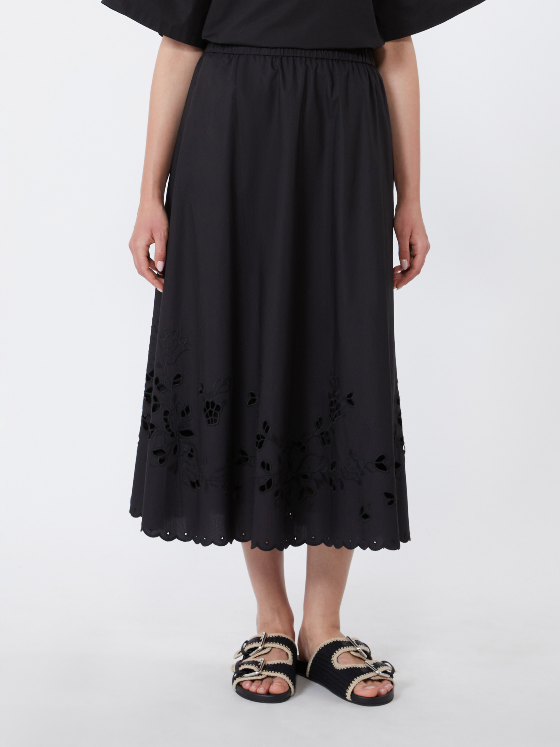 Cotton-poplin midi skirt - BLACK - Weekend Max Mara - 2
