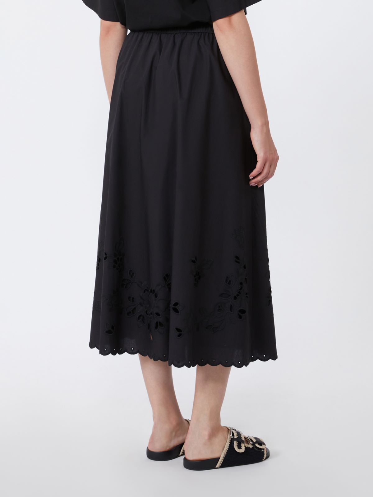 Cotton-poplin midi skirt - BLACK - Weekend - 3