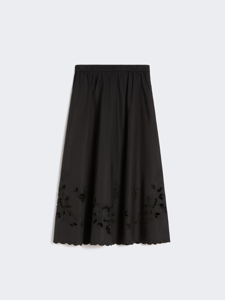 Cotton-poplin midi skirt - BLACK - Weekend - 2