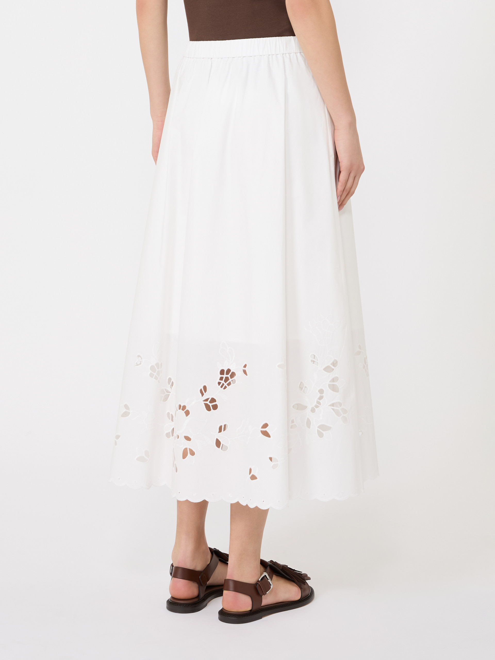 Cotton-poplin midi skirt - WHITE - Weekend Max Mara - 3