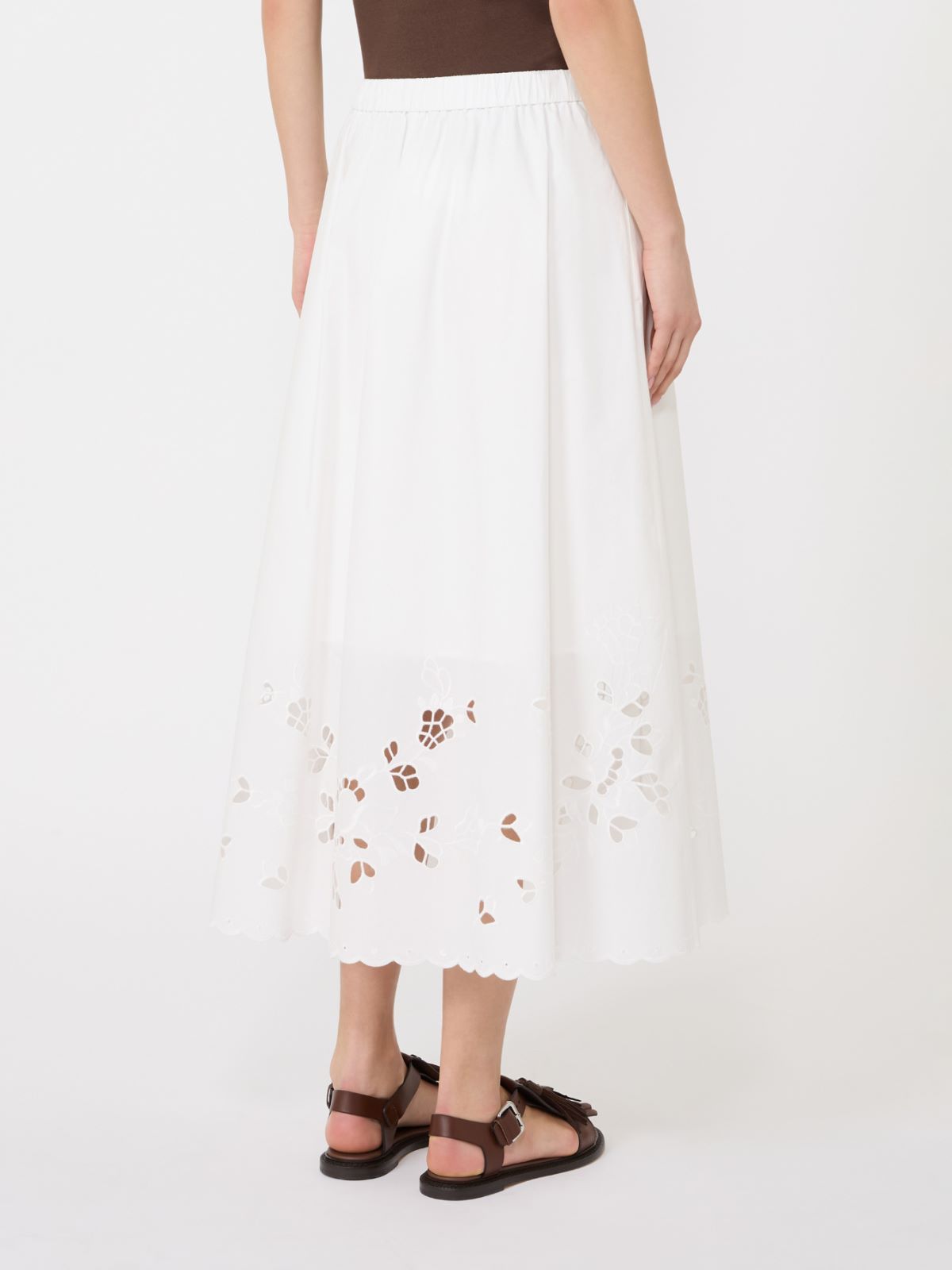 Cotton-poplin midi skirt - WHITE - Weekend - 3