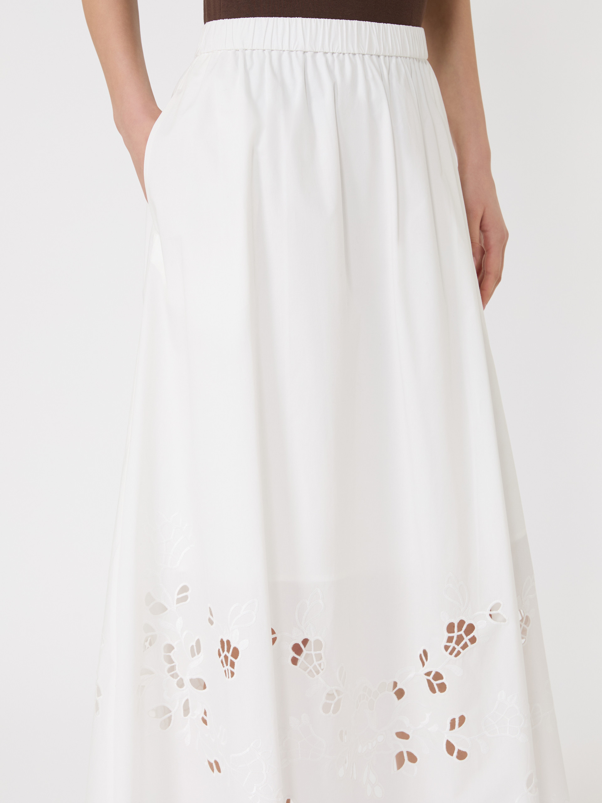 Cotton-poplin midi skirt - WHITE - Weekend Max Mara - 4