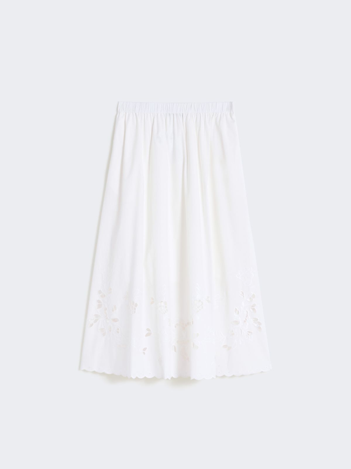 Cotton-poplin midi skirt - WHITE - Weekend - 5