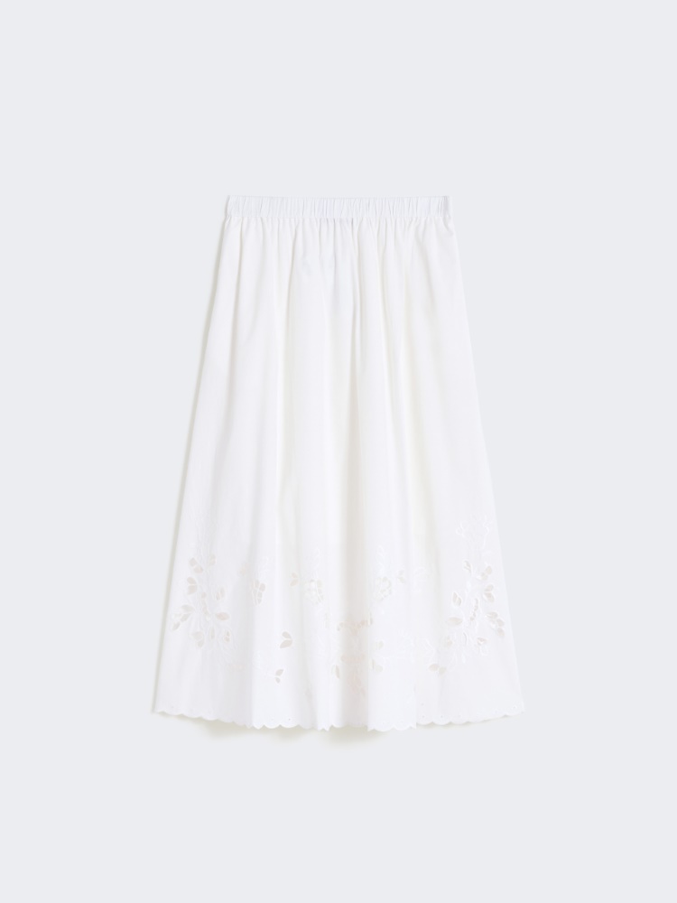 Cotton-poplin midi skirt - WHITE - Weekend - 6