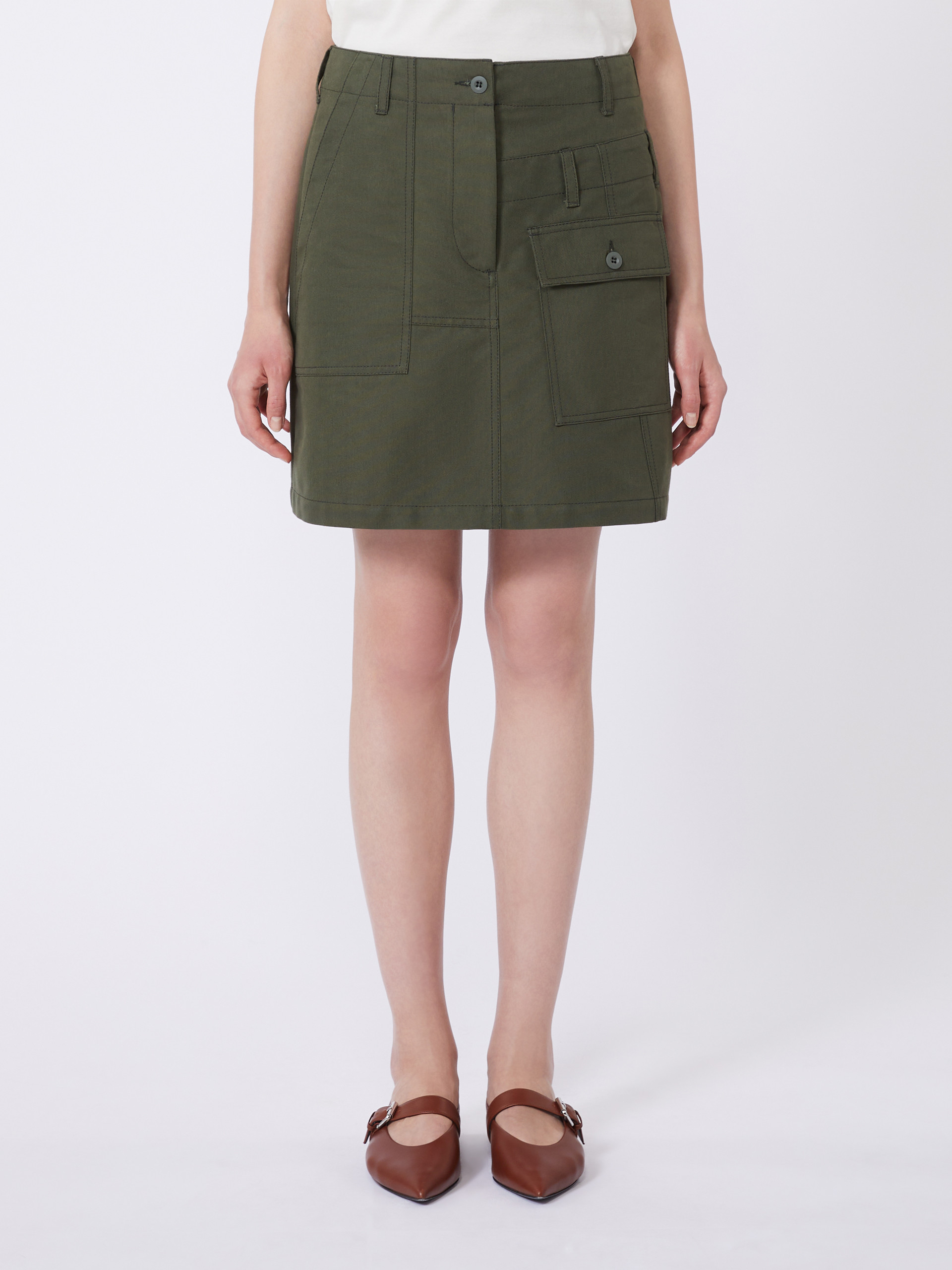 Water-repellent canvas mini skirt - KAKI - Weekend Max Mara - 2