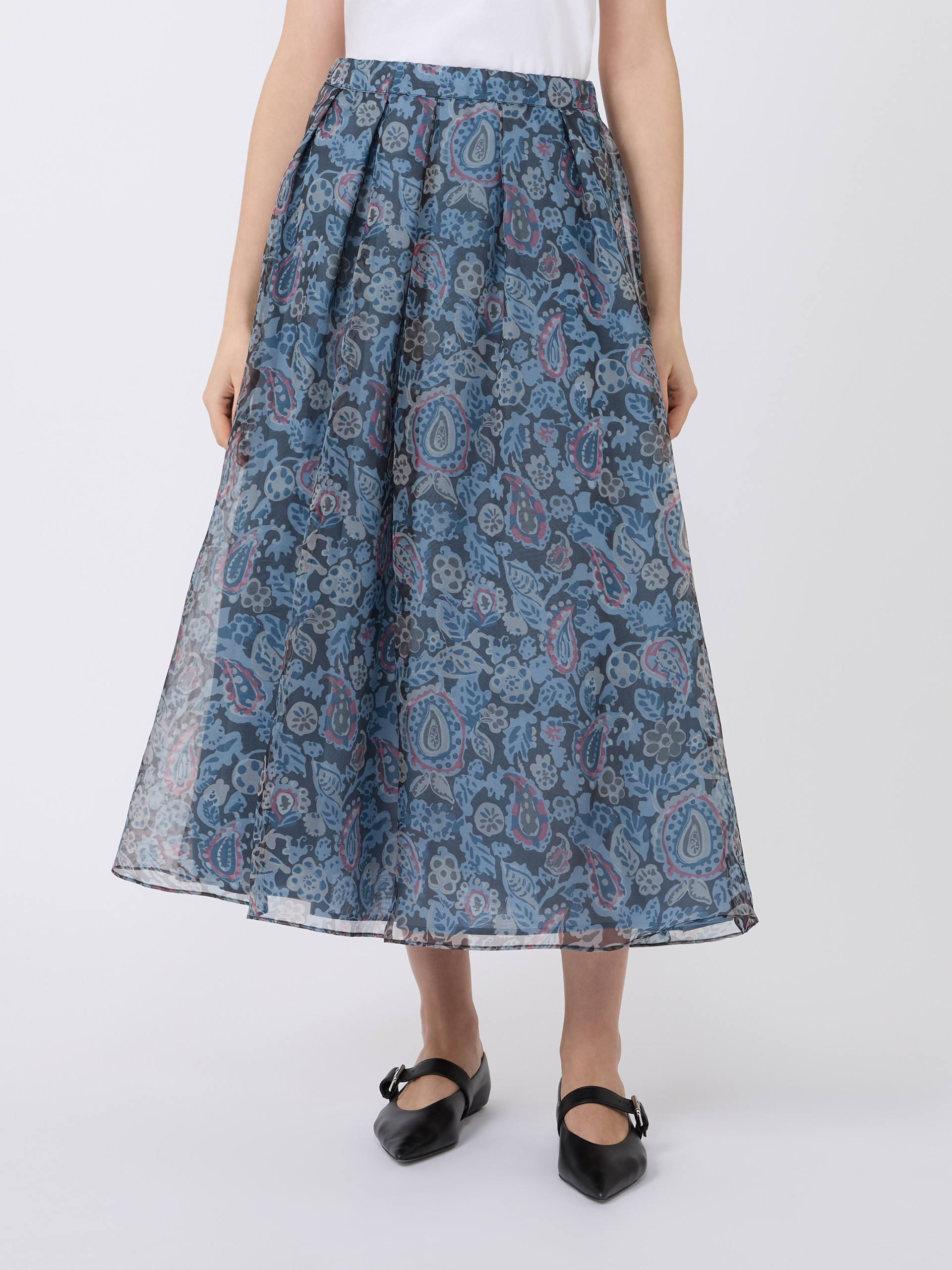 Long printed silk skirt - LIGHT BLUE - Weekend Max Mara - 2