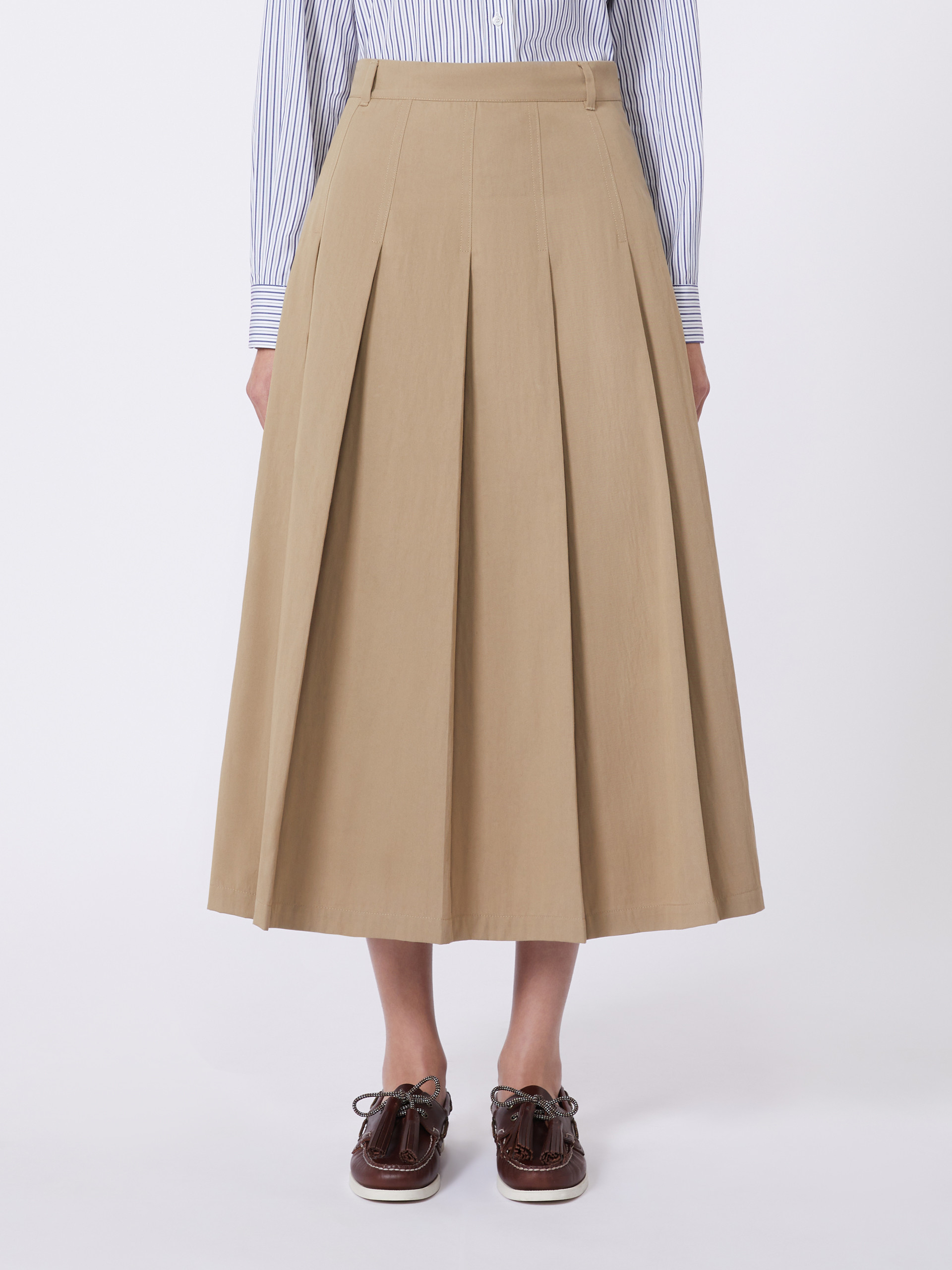 Washed gabardine skirt - HAZELNUT BROWN - Weekend Max Mara - 2