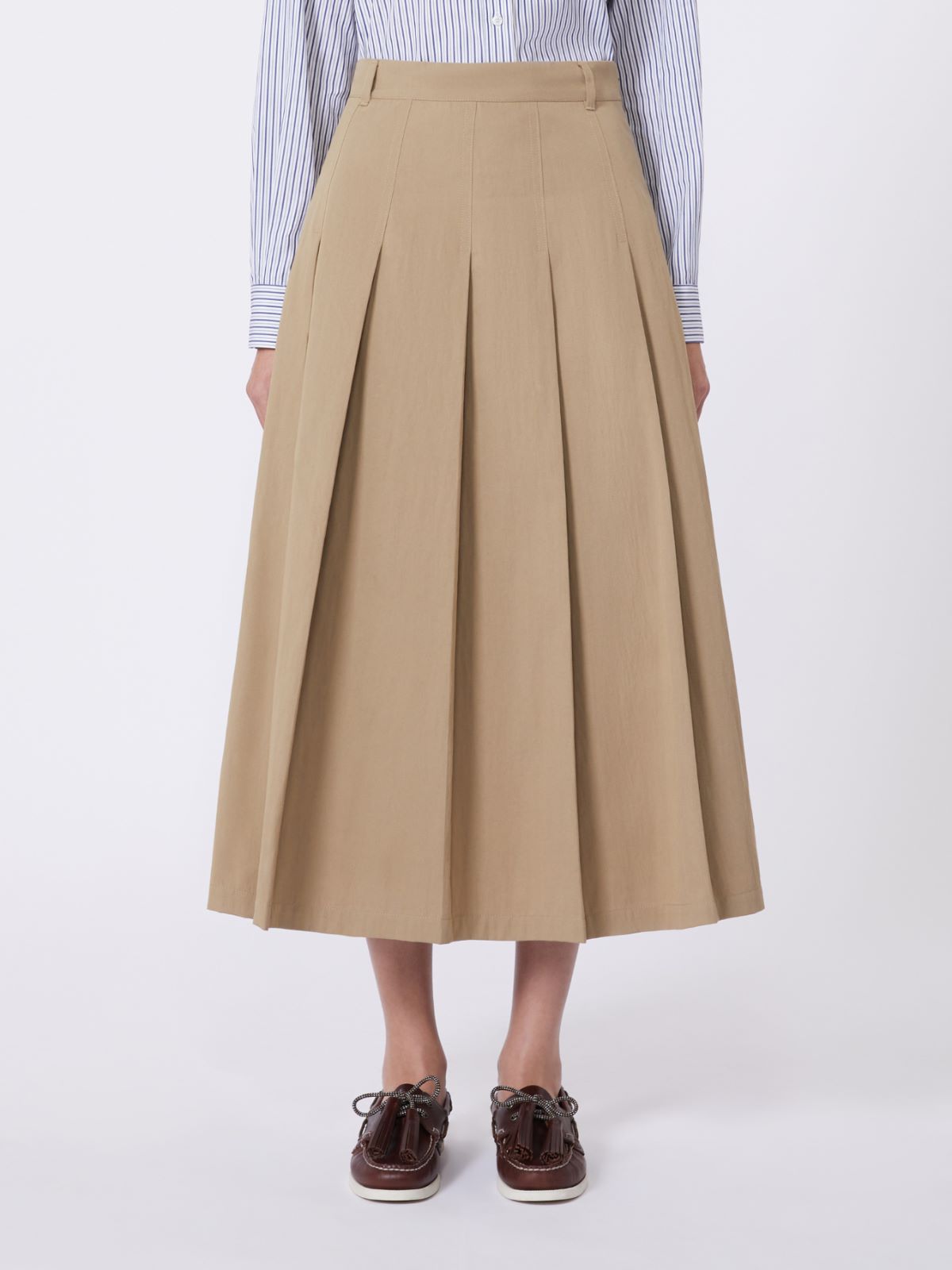 Washed gabardine skirt - HAZELNUT BROWN - Weekend - 2