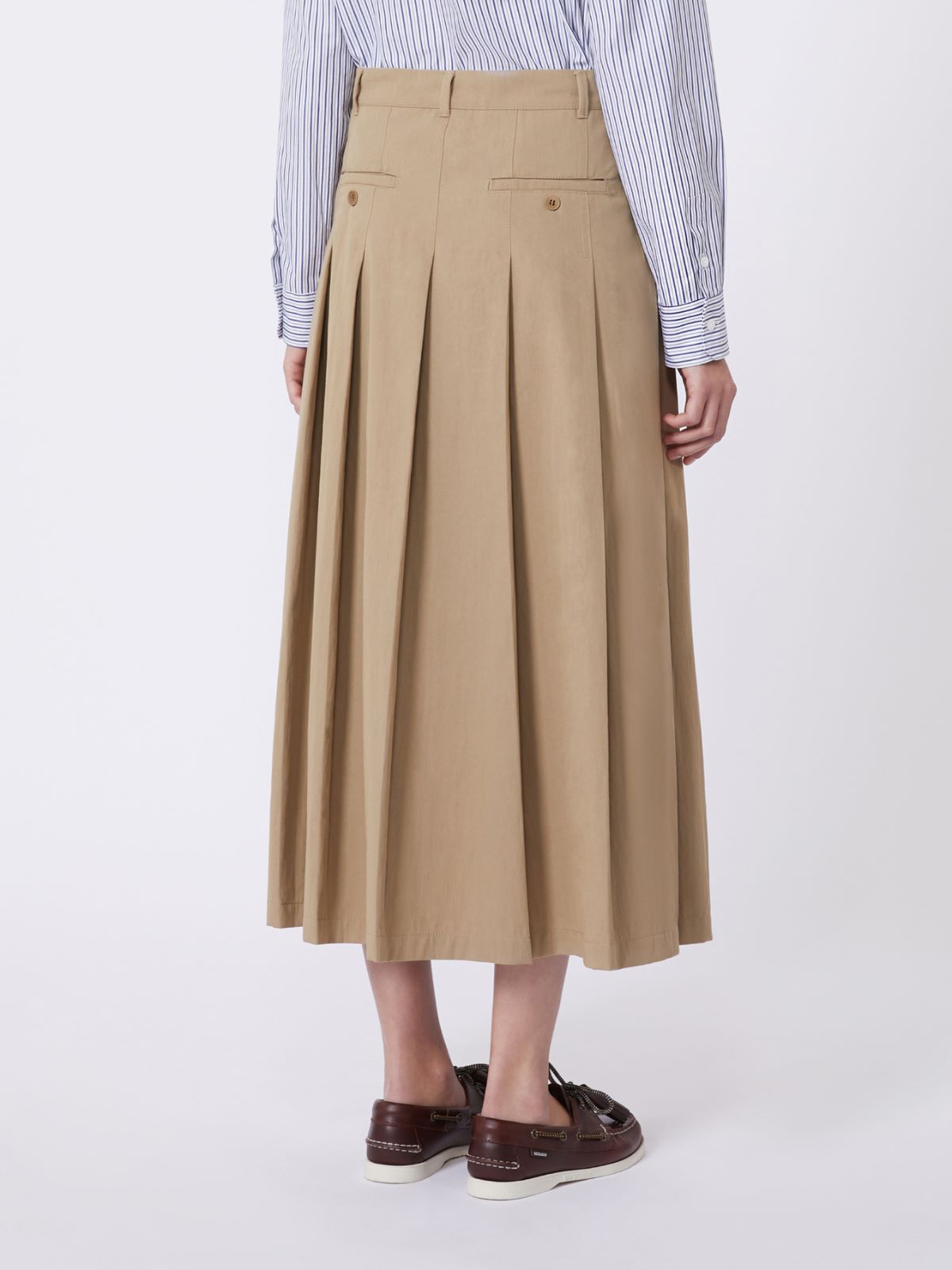 Washed gabardine skirt - HAZELNUT BROWN - Weekend - 3