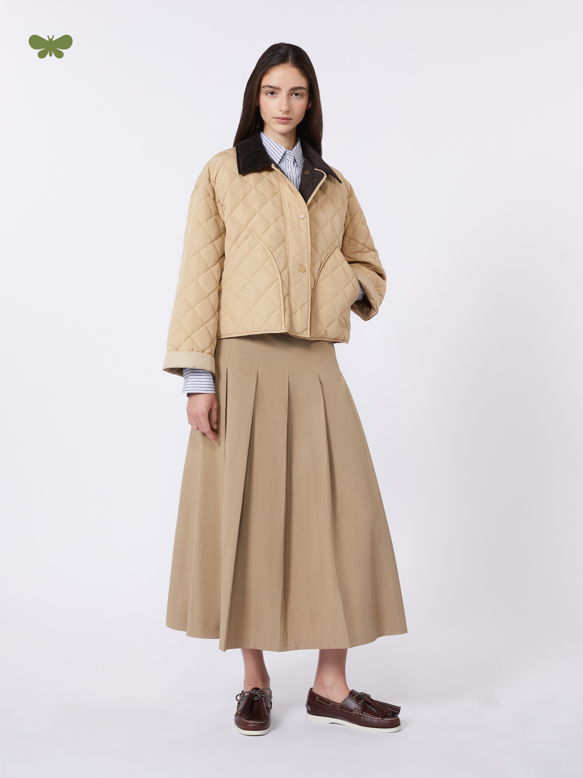 Washed gabardine skirt - HAZELNUT BROWN - Weekend Max Mara