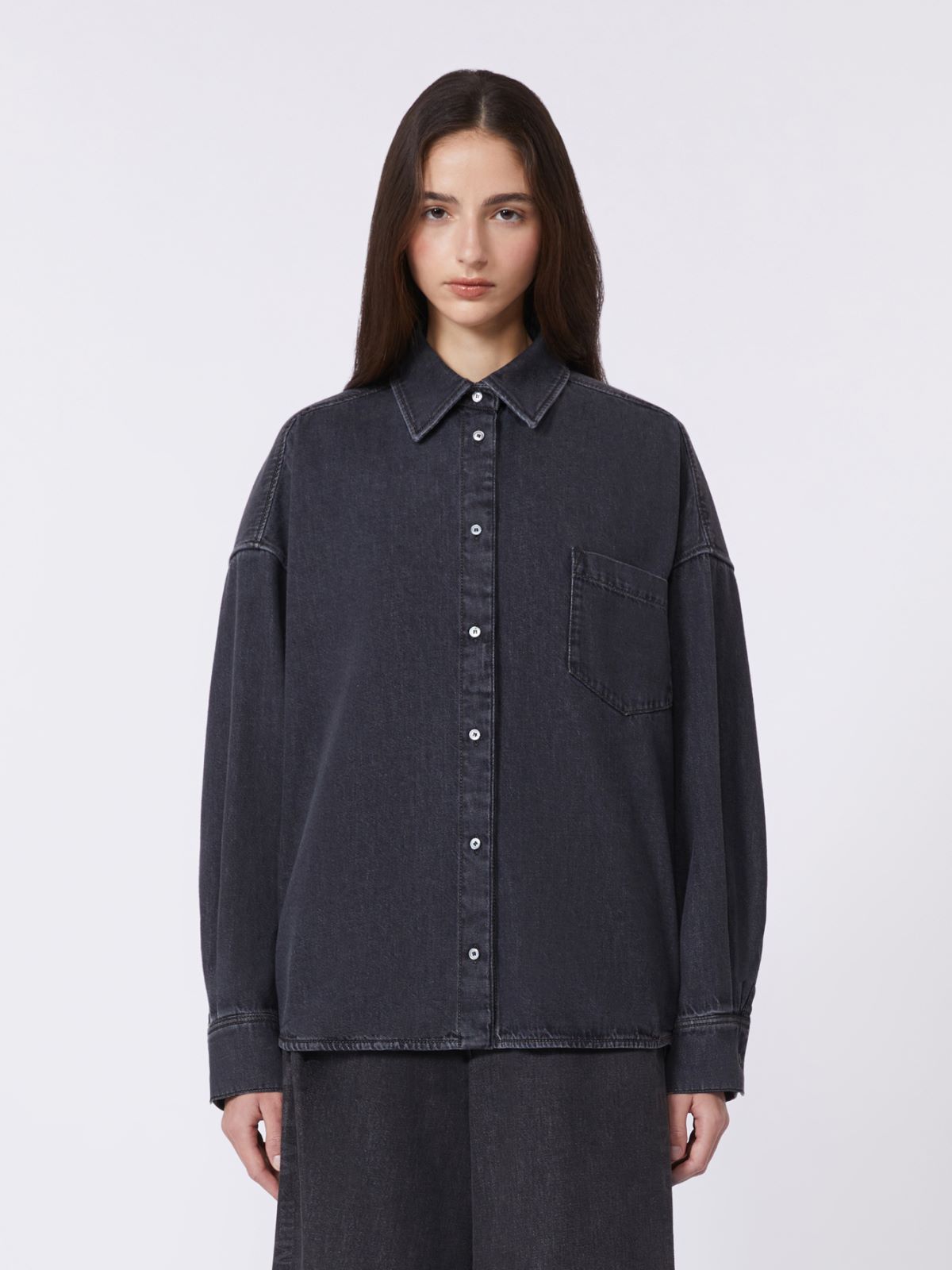 Cotton denim shirt - BLACK - Weekend - 2