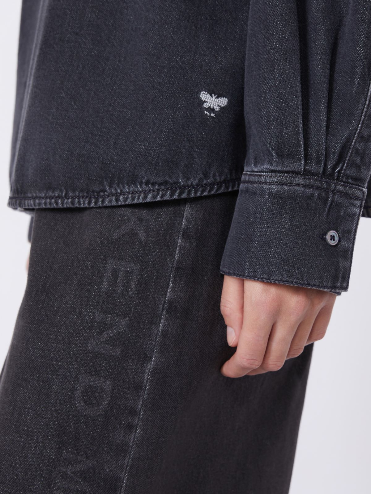 Cotton denim shirt - BLACK - Weekend - 5