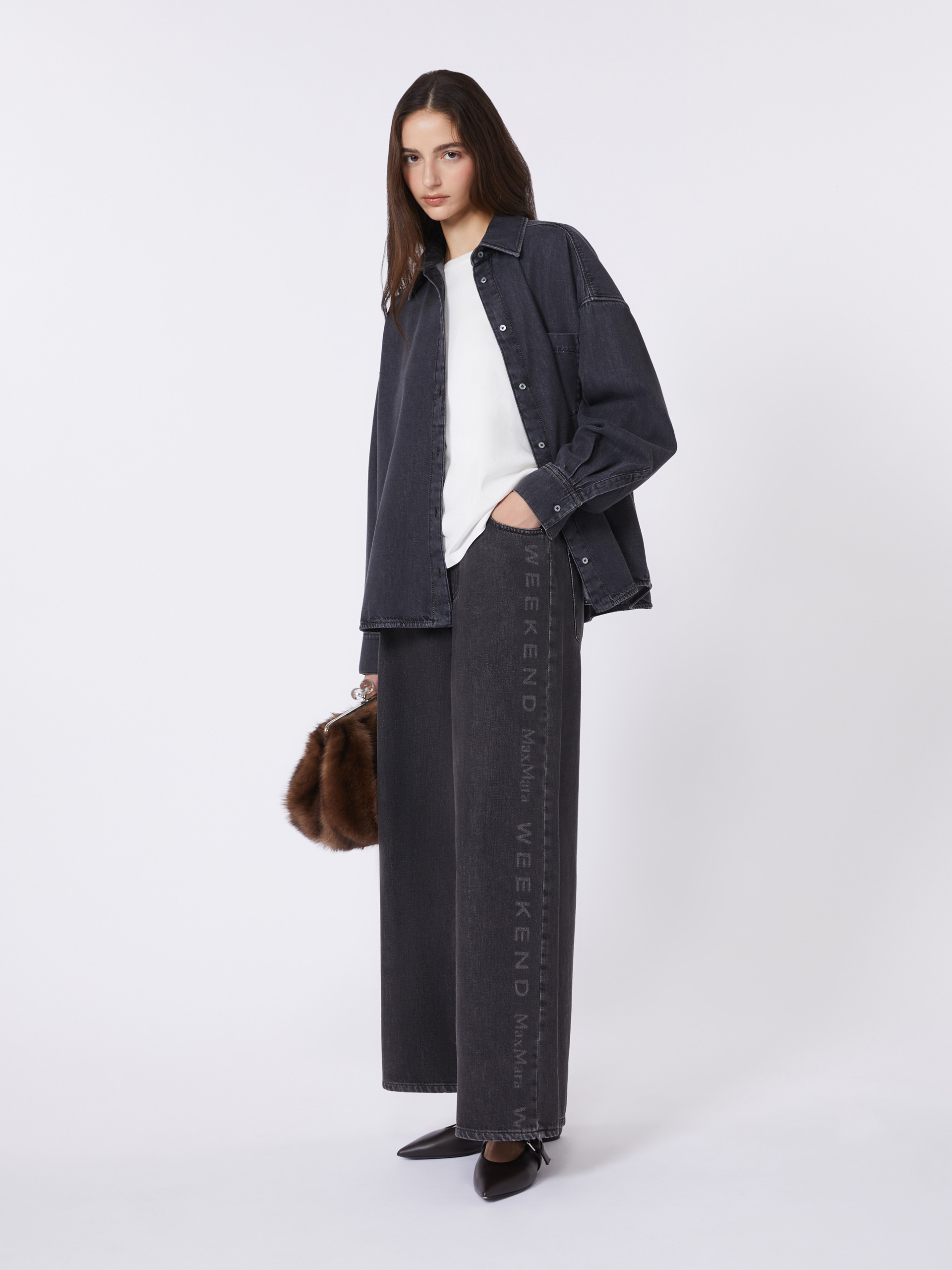 Cotton denim shirt - BLACK - Weekend Max Mara