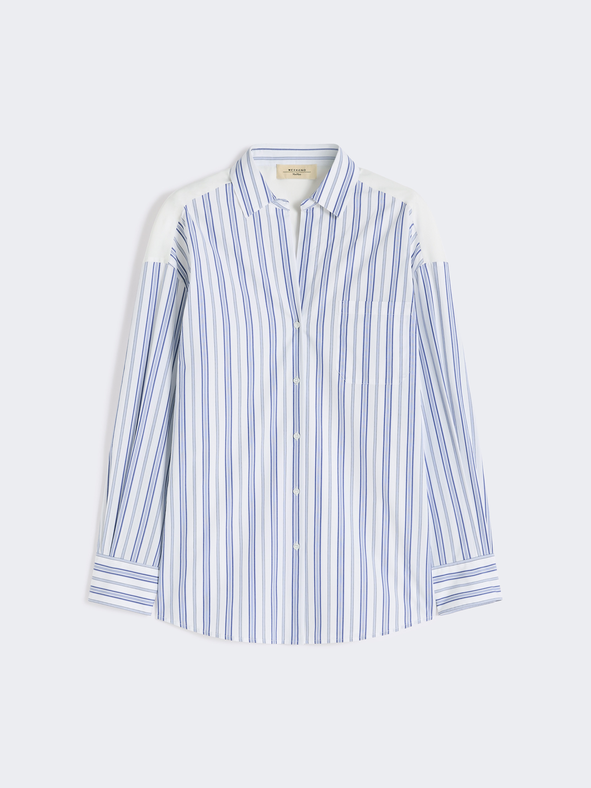 Striped cotton shirt with eyelet lace - NAVY - Weekend Max Mara - 6
