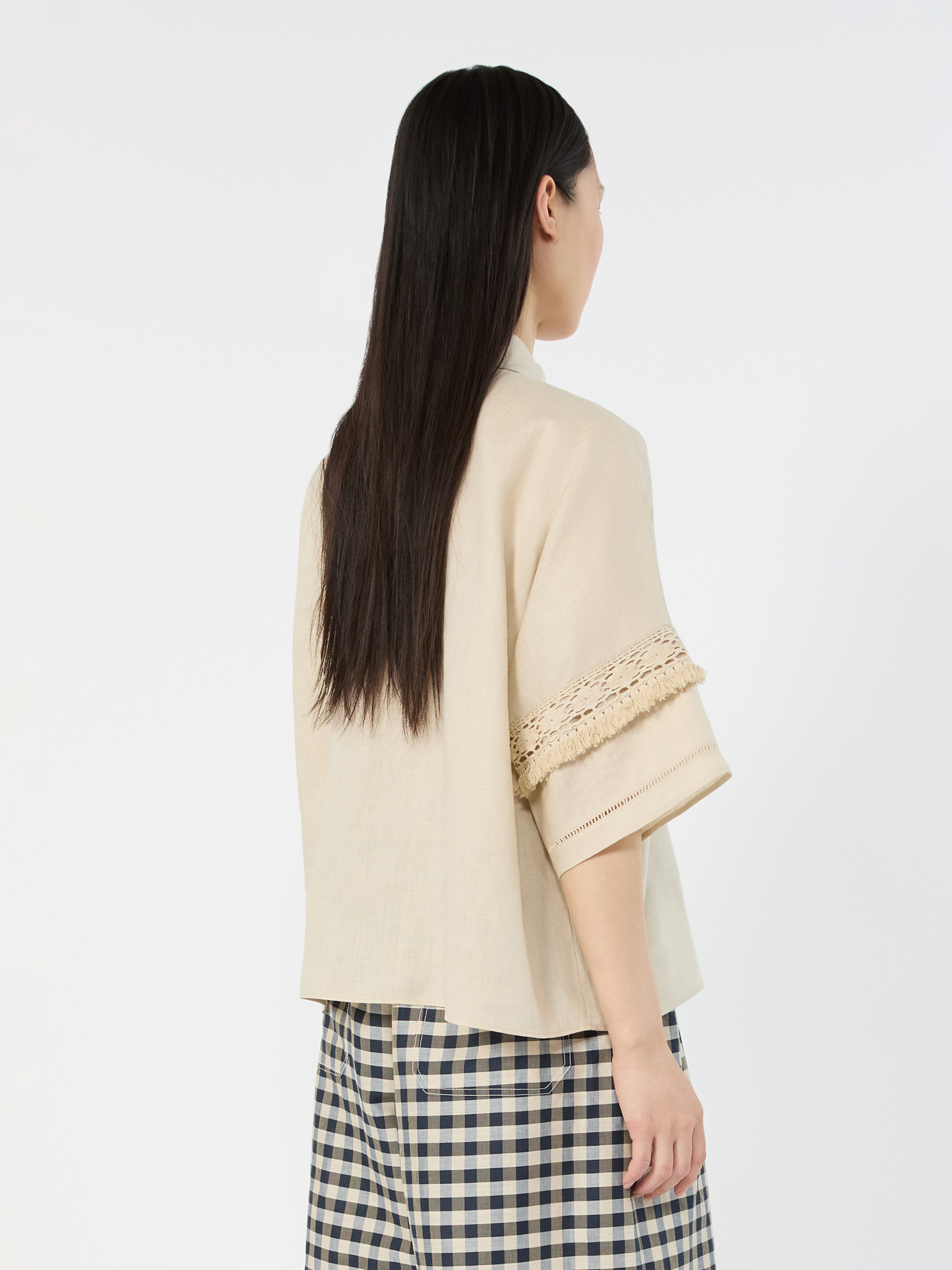Linen fabric shirt - SAND - Weekend Max Mara - 3