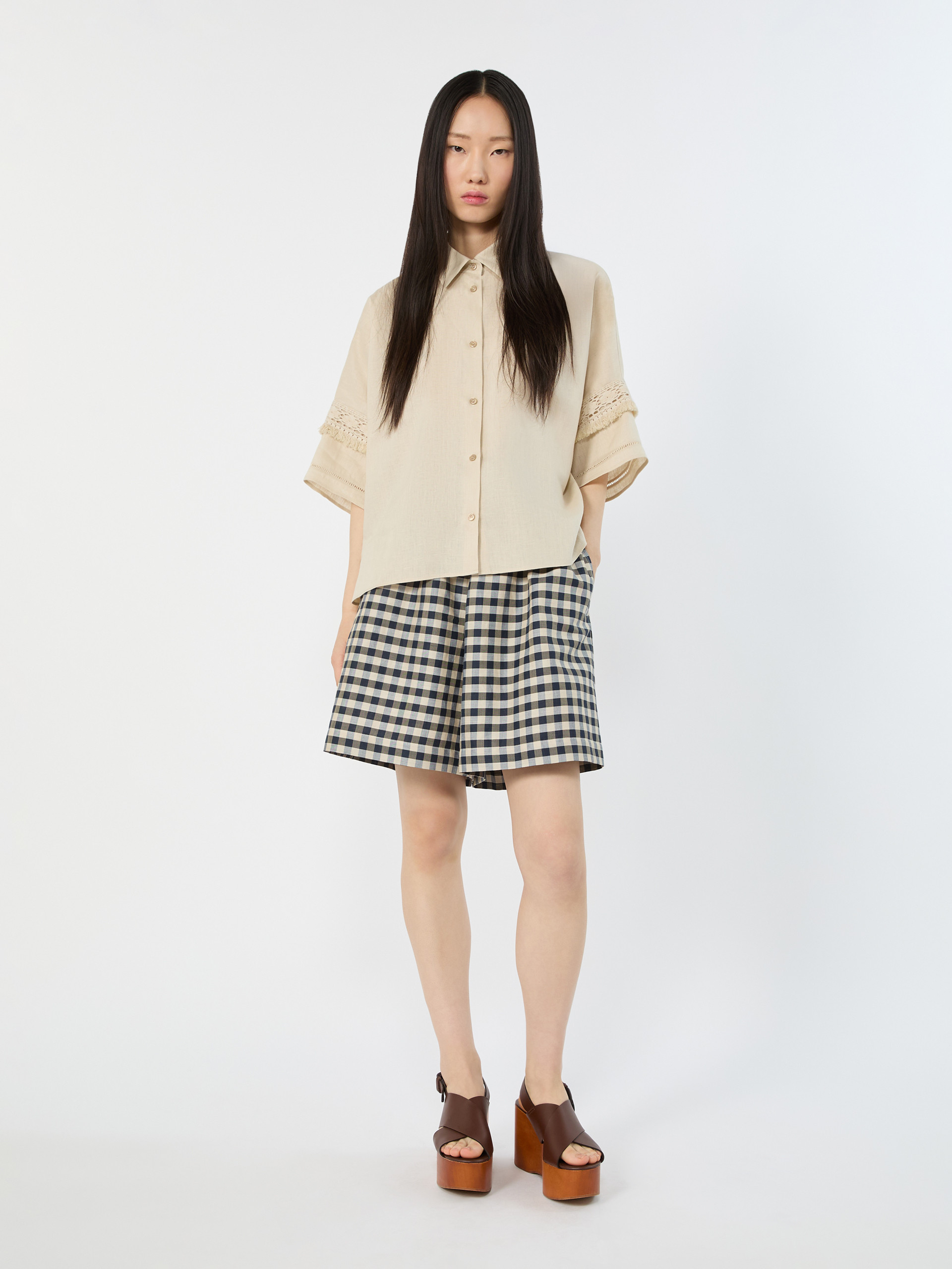 Linen fabric shirt - SAND - Weekend Max Mara