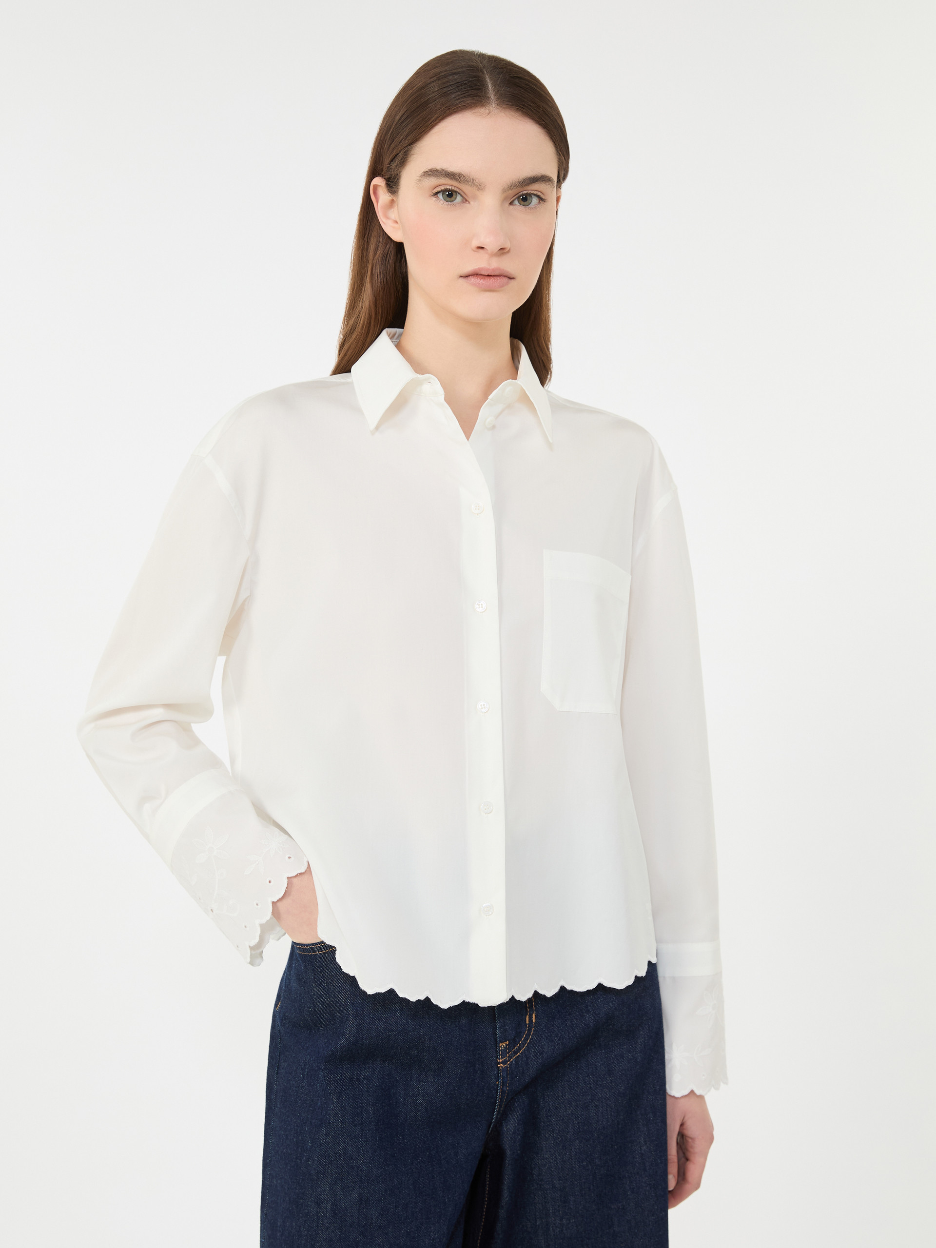 Breast-pocket cotton shirt - IVORY - Weekend Max Mara - 4