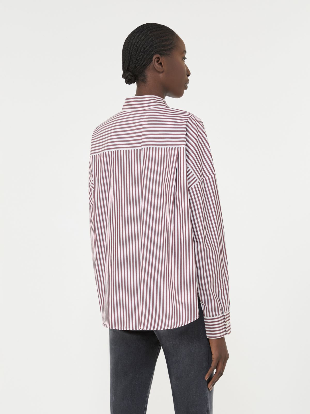 Oversized cotton shirt - BORDEAUX - Weekend - 3