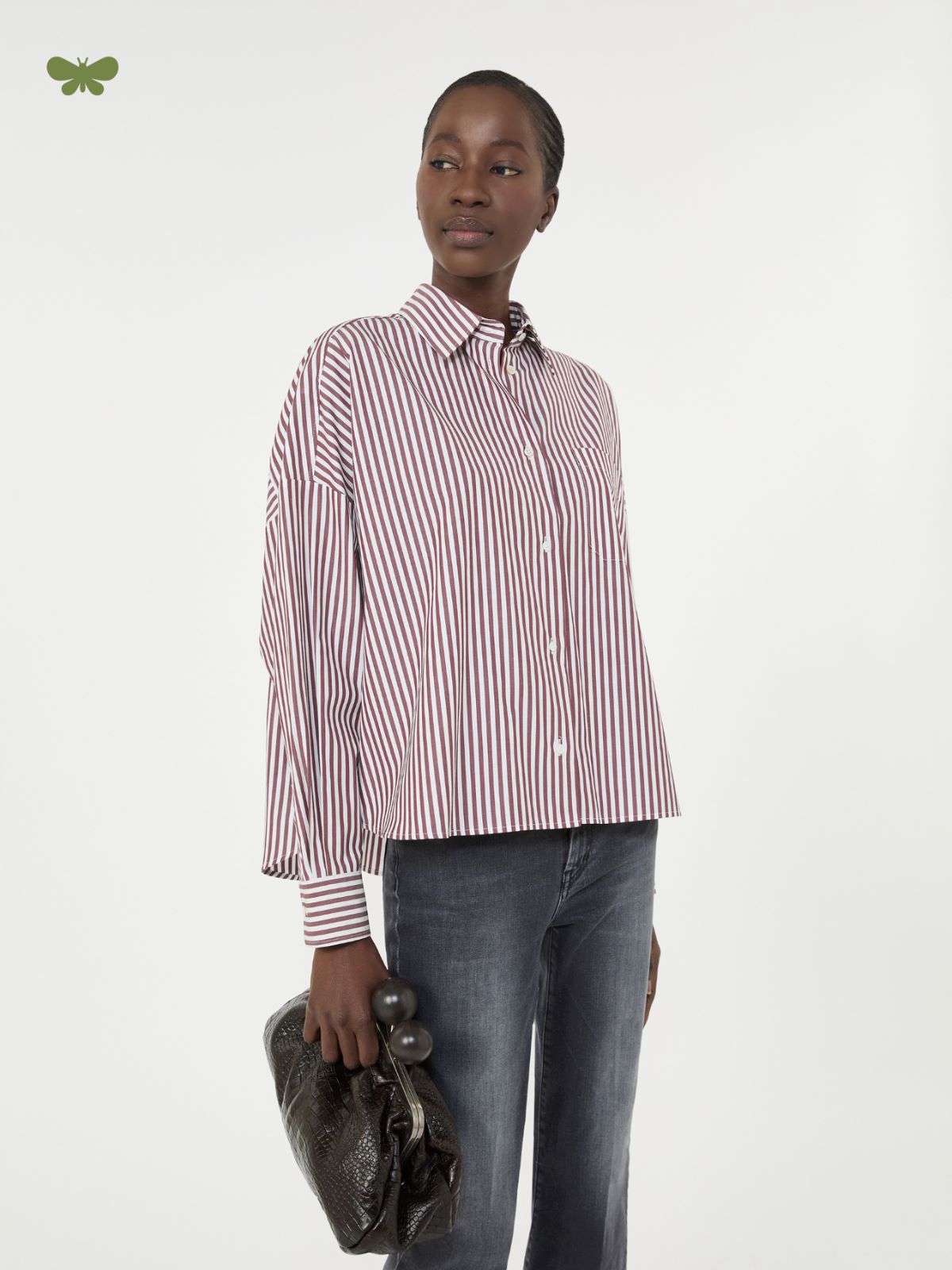 Oversized cotton shirt - BORDEAUX - Weekend - 4