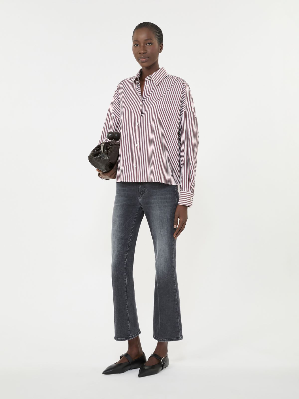 Oversized cotton shirt - BORDEAUX - Weekend