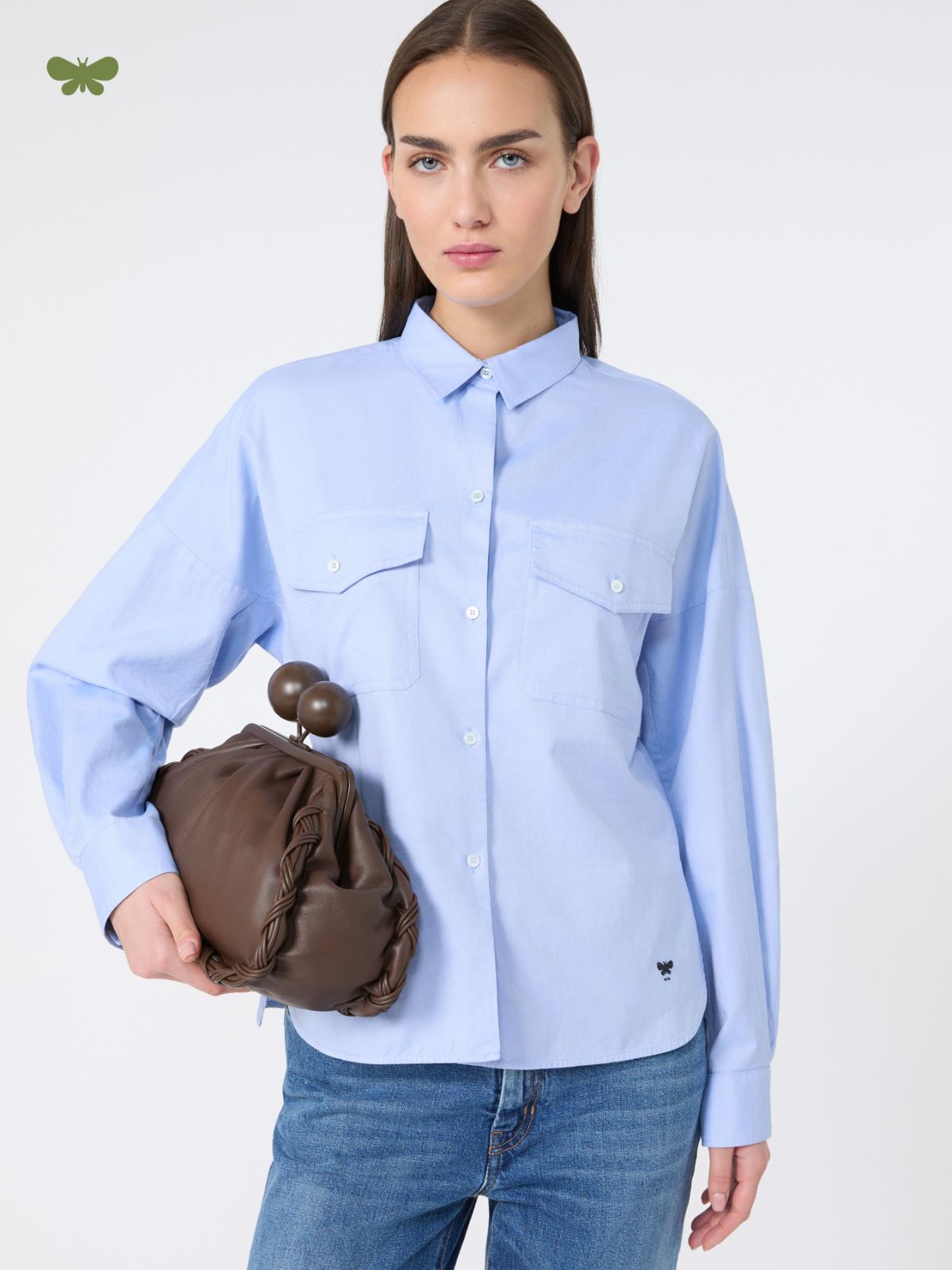 Cotton Oxford shirt - LIGHT BLUE - Weekend - 4