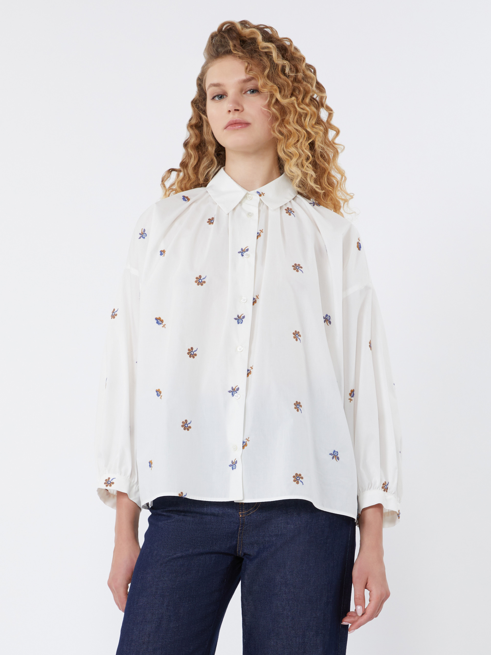 Poplin shirt with embroidery - WHITE - Weekend Max Mara - 2