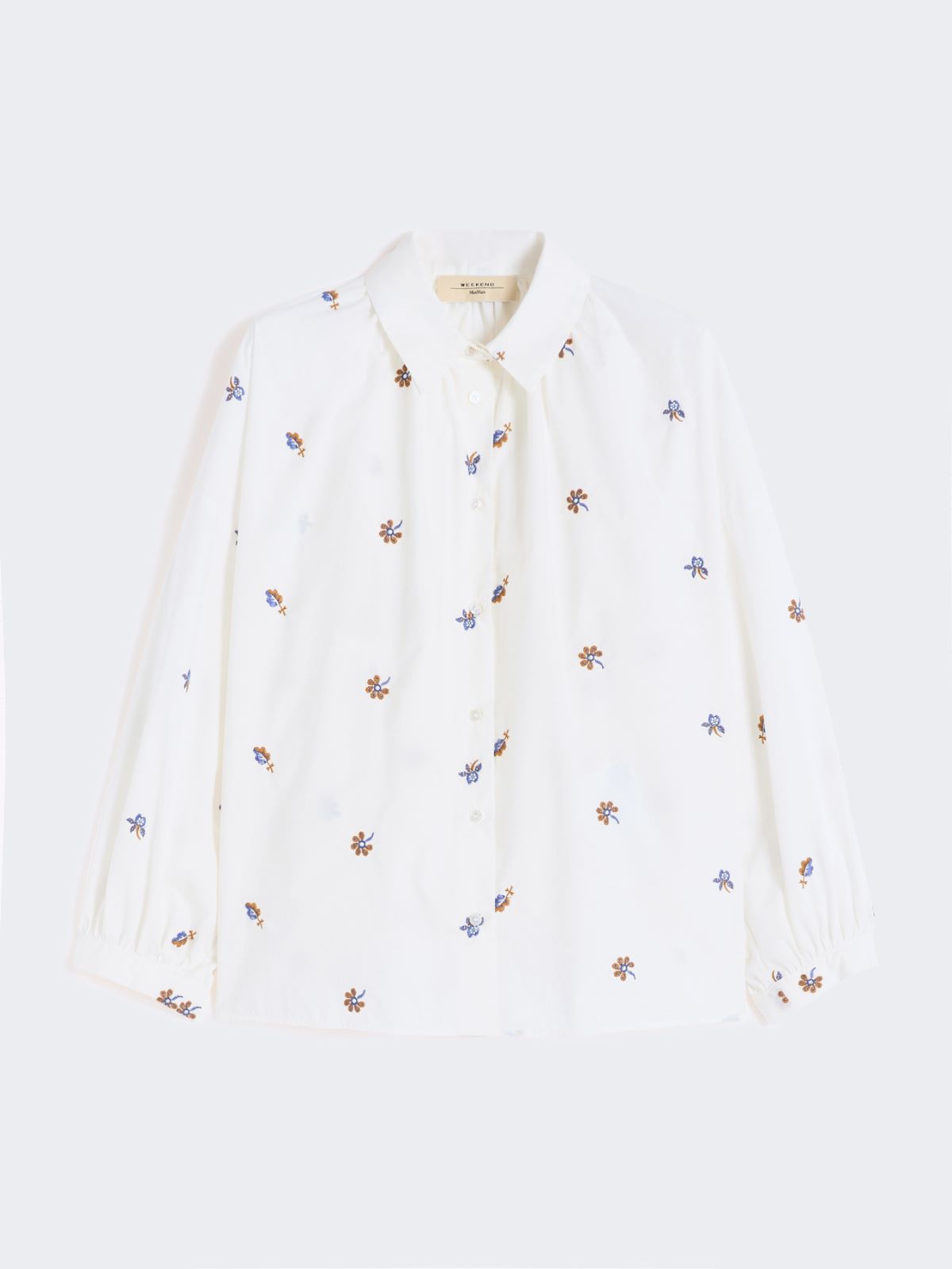 Poplin shirt with embroidery - WHITE - Weekend - 6