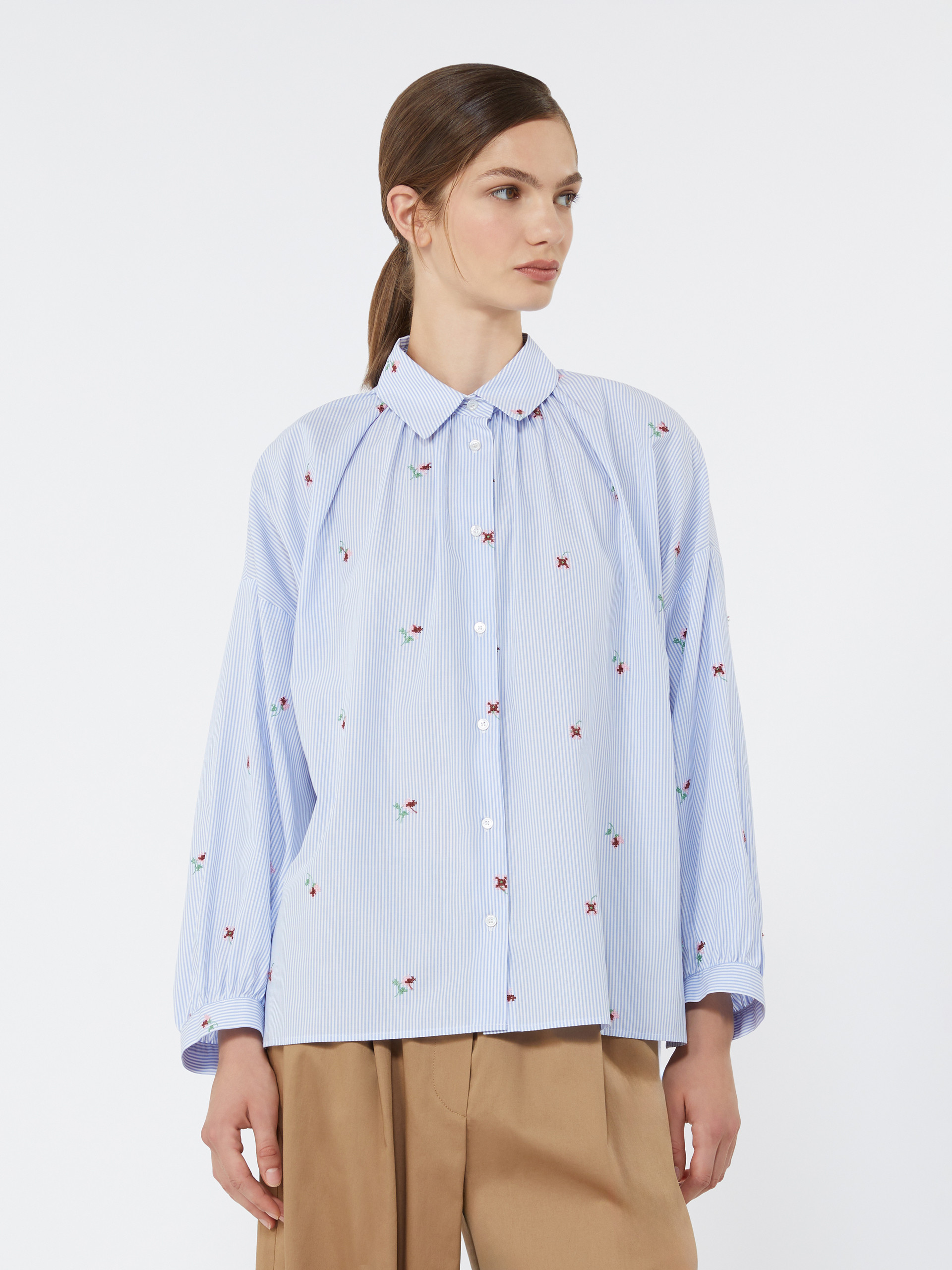 Poplin shirt with embroidery - LIGHT BLUE - Weekend Max Mara - 2