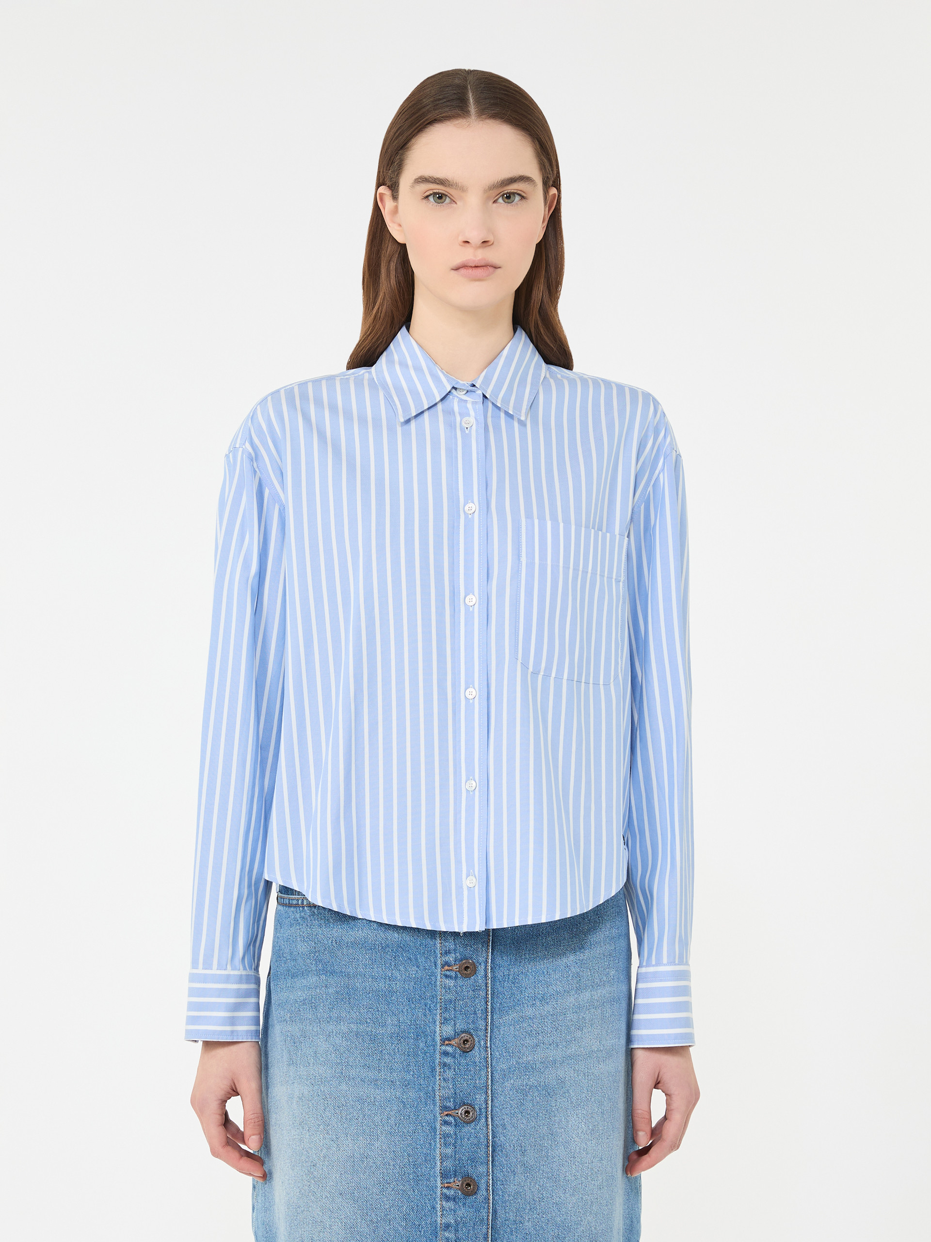Striped cotton Oxford shirt - LIGHT BLUE - Weekend Max Mara - 2