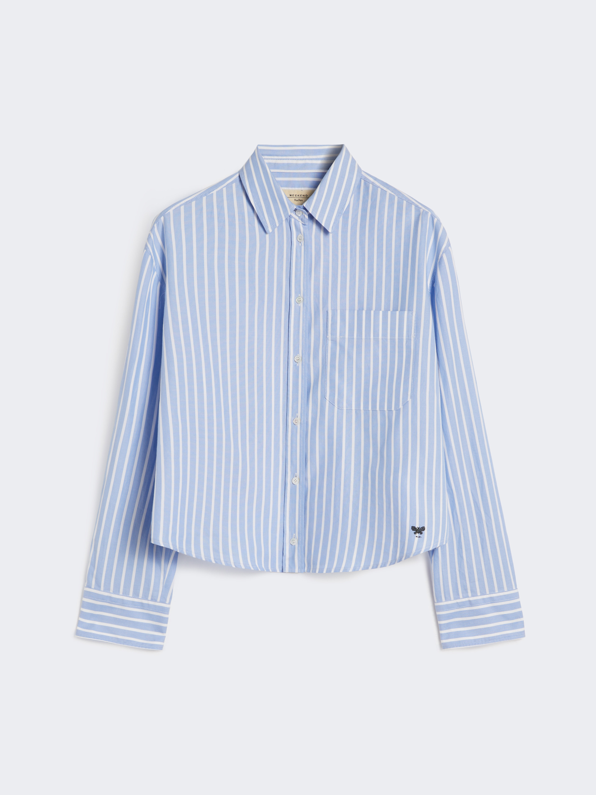 Striped cotton Oxford shirt, light blue | Weekend Max Mara